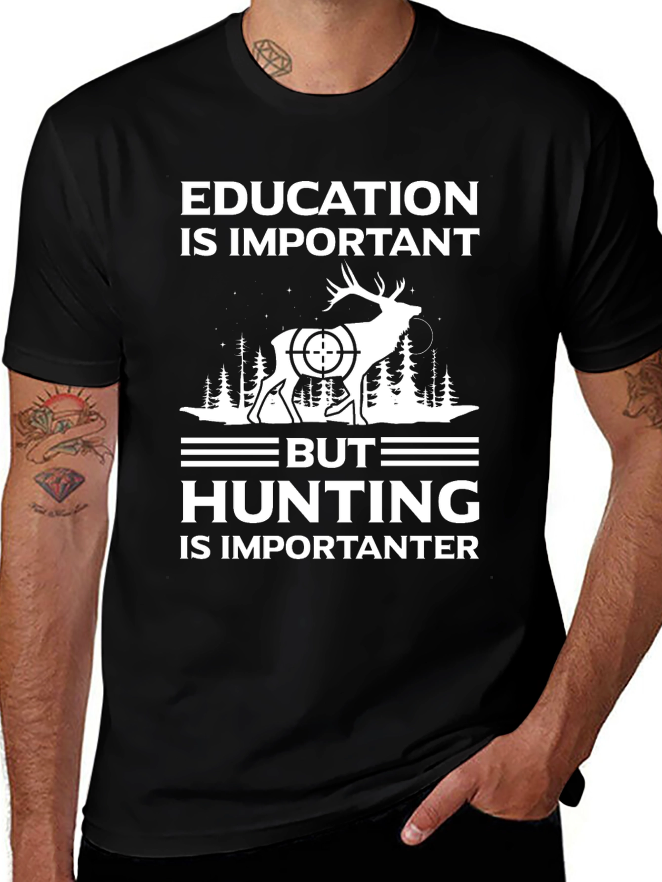 Education Important Hunting Importanter T-Shirt