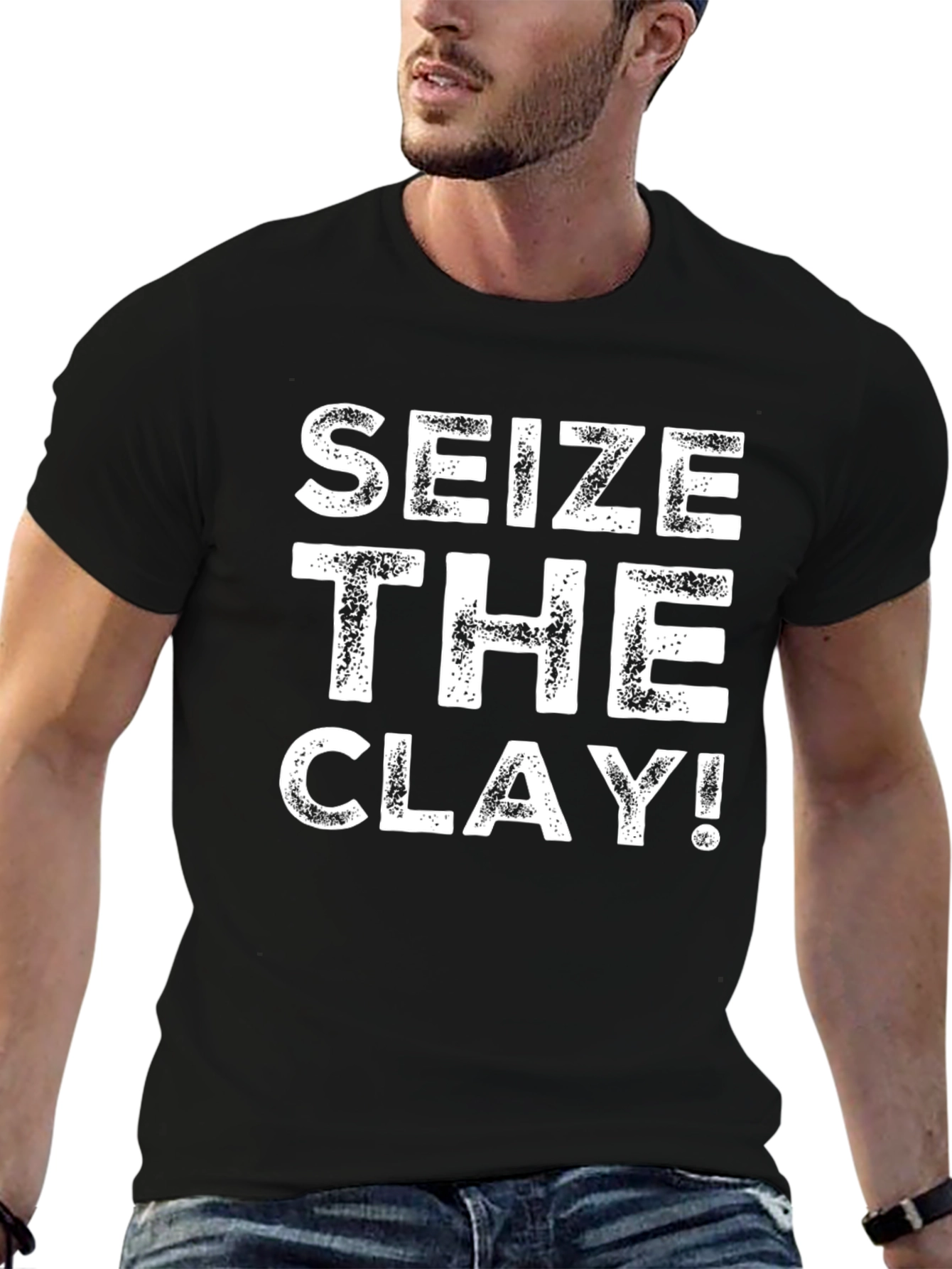 Seize The Clay! Black Graphic Print T-Shirt