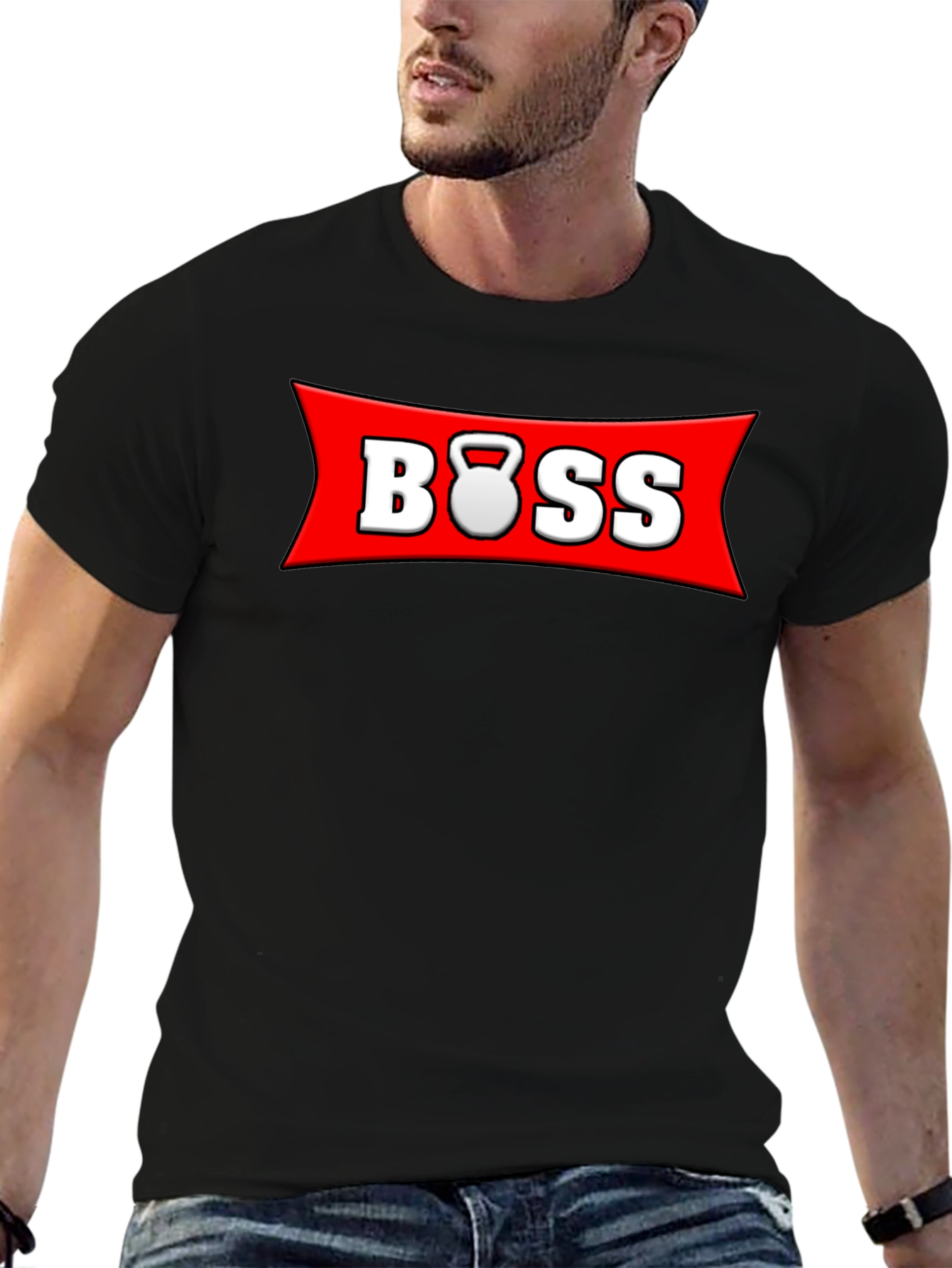 Black BOSS Kettlebell T-Shirt - Gym Workout Motivation