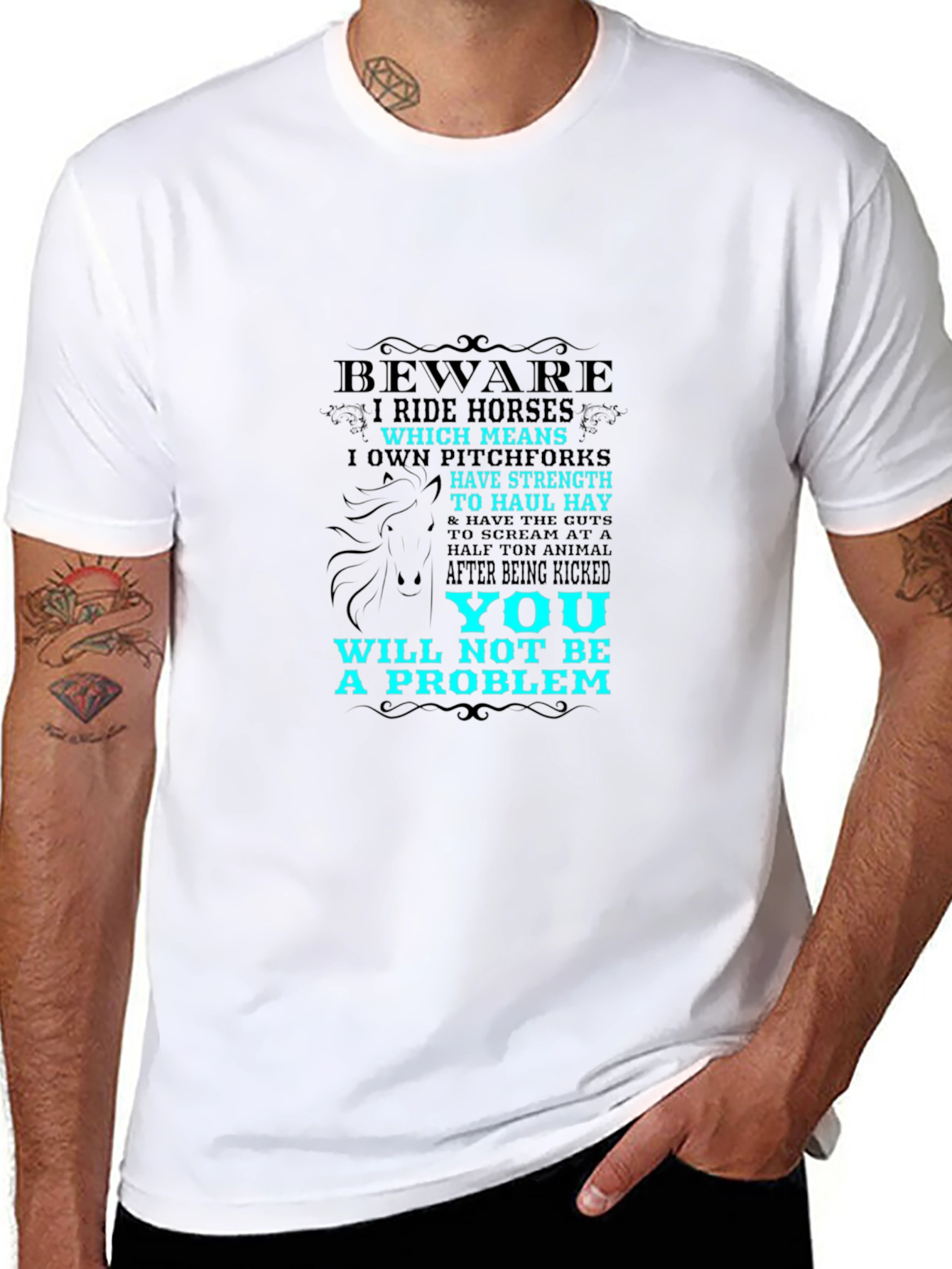 Beware I Ride Horses Graphic T-Shirt