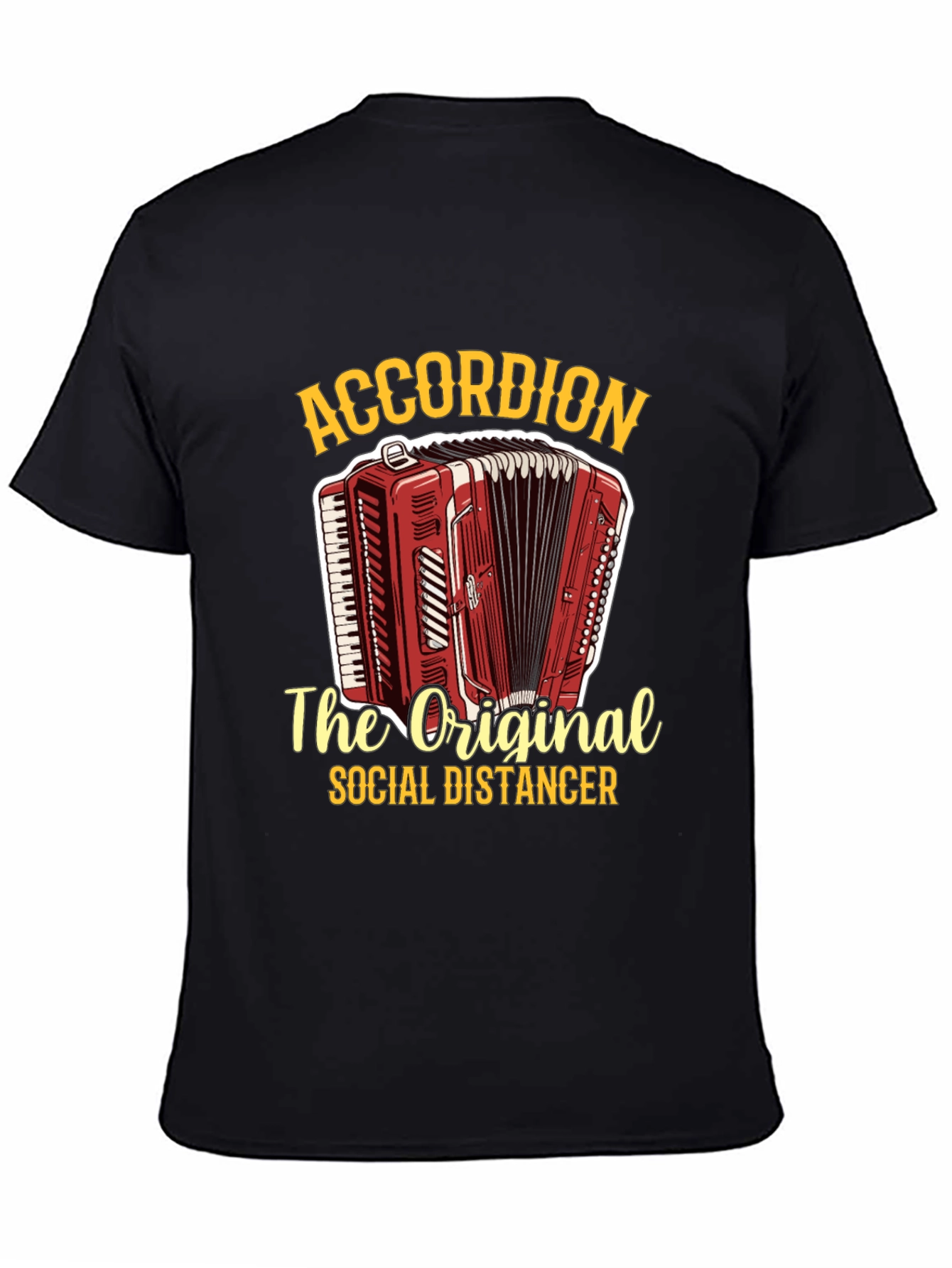 Accordion Social Distancer Black Graphic Tee