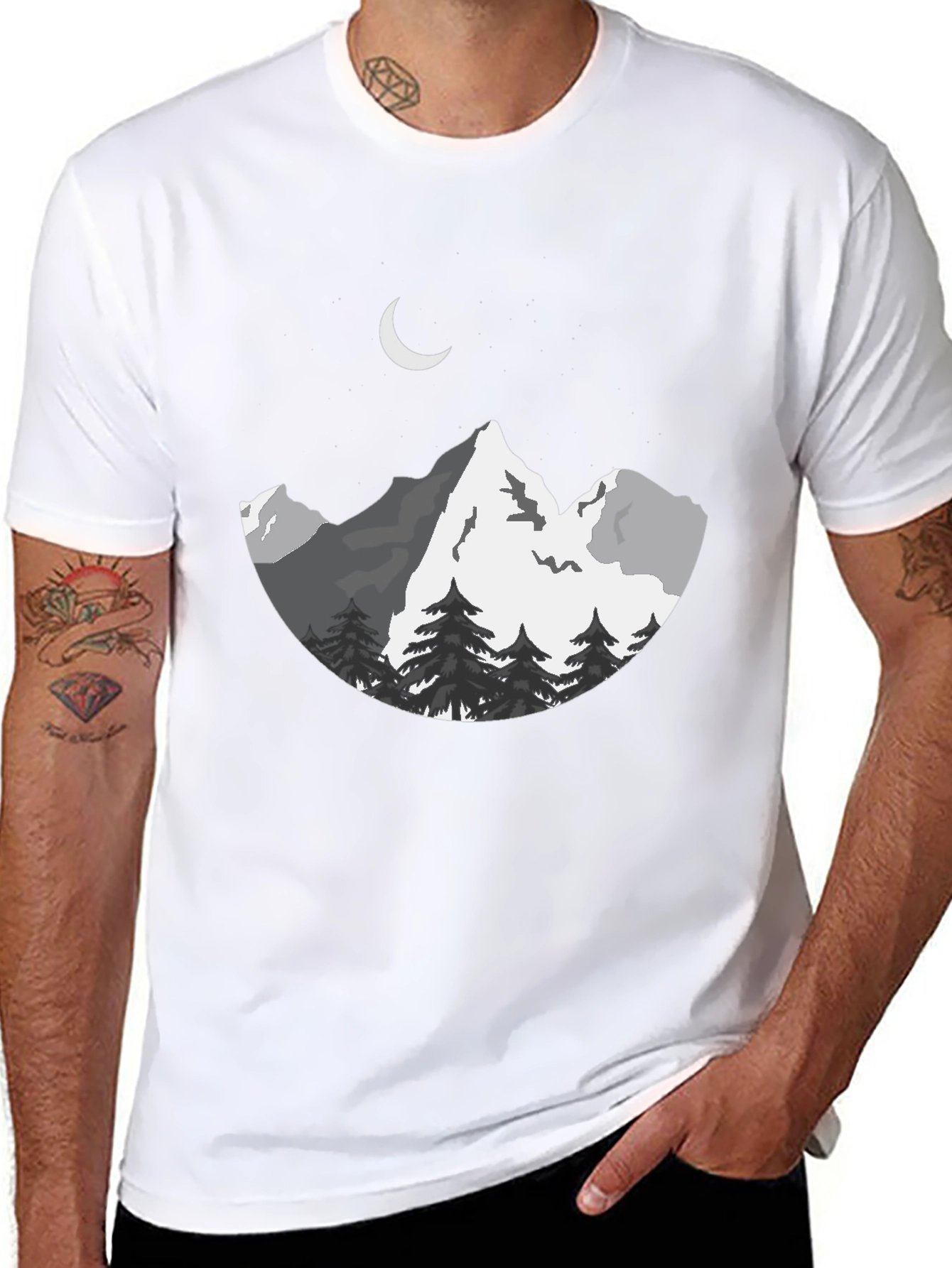 Mountainscape Graphic Tee - Black