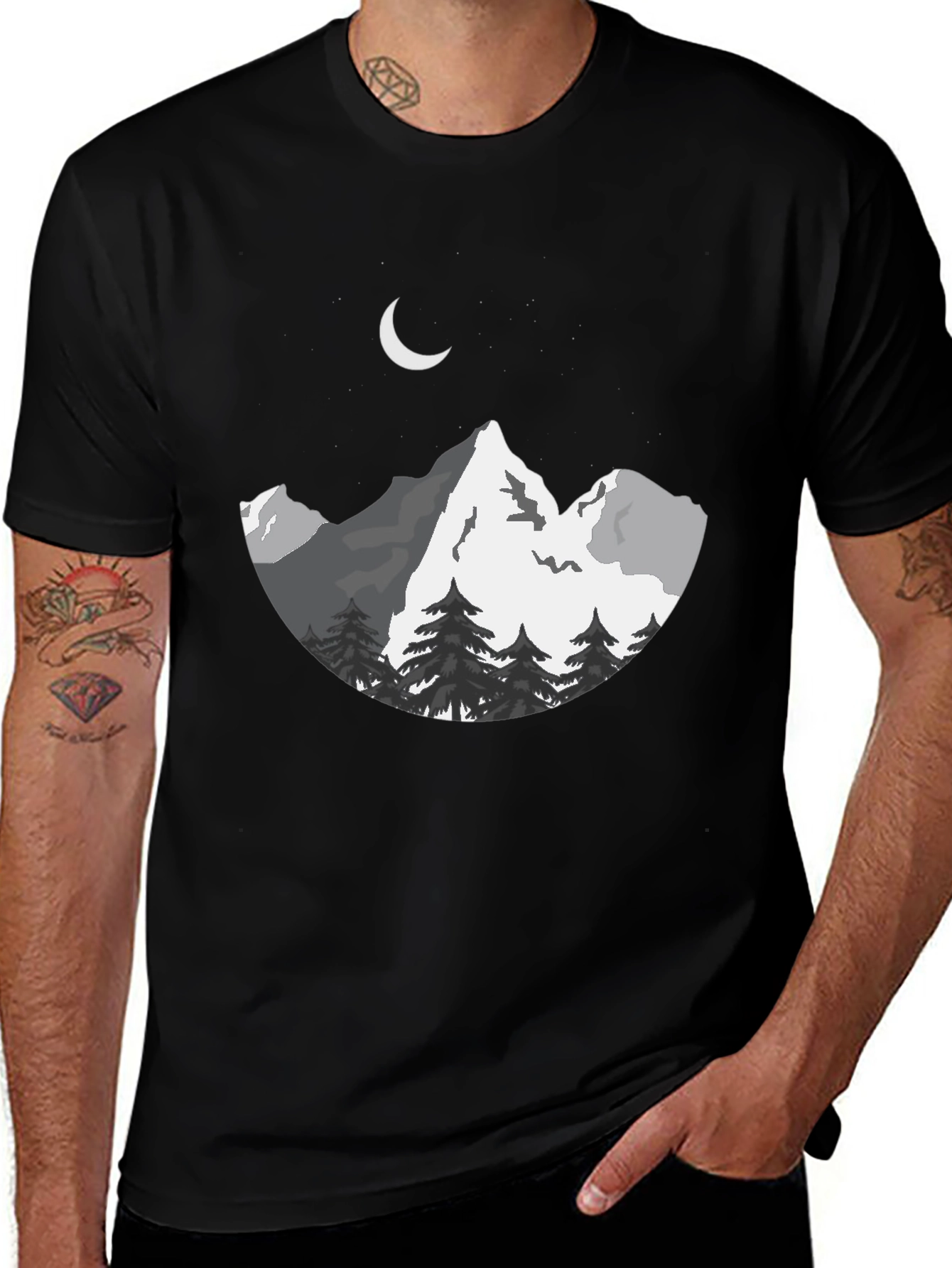 Mountainscape Graphic Tee - Black