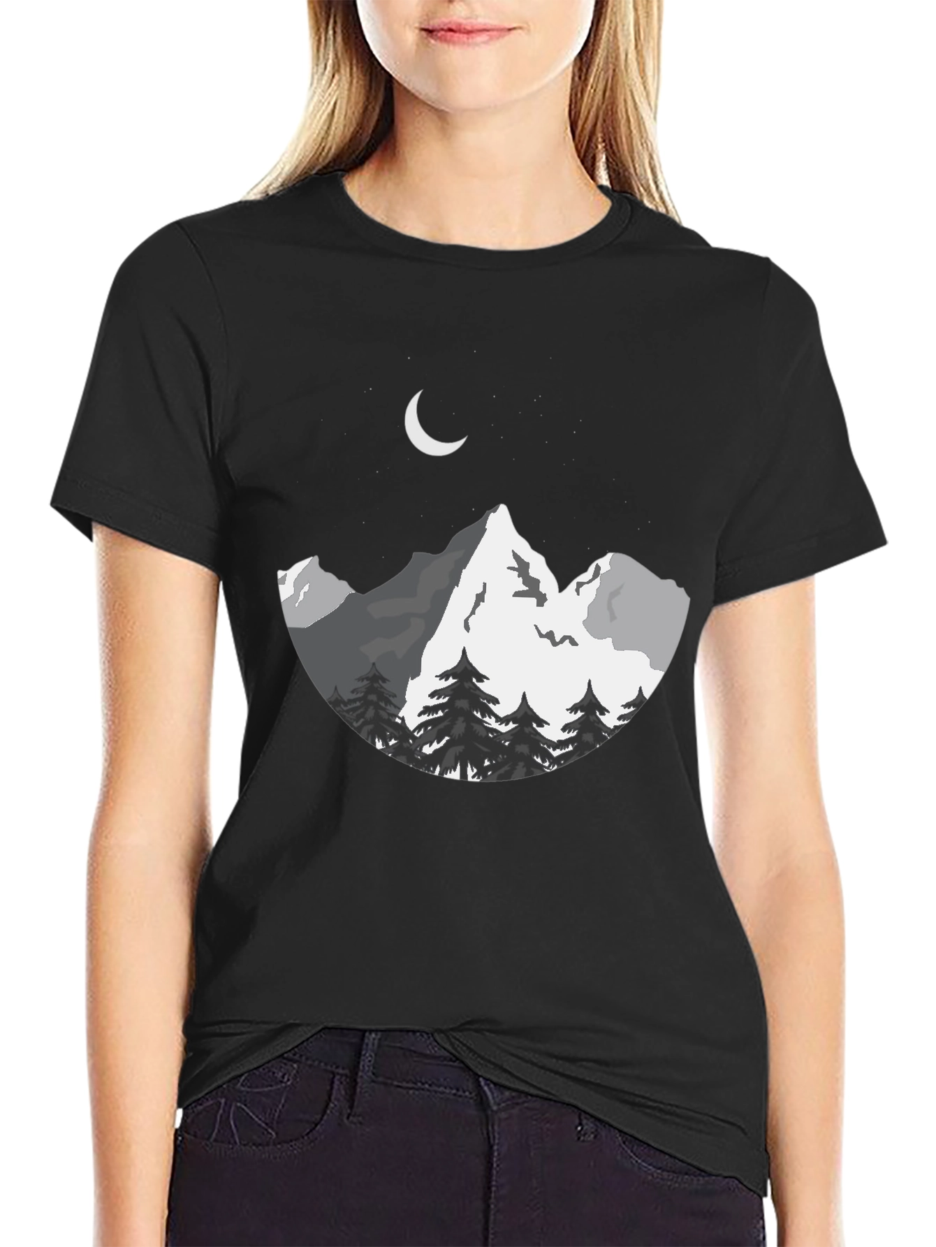 Mountainscape Graphic Tee - Black