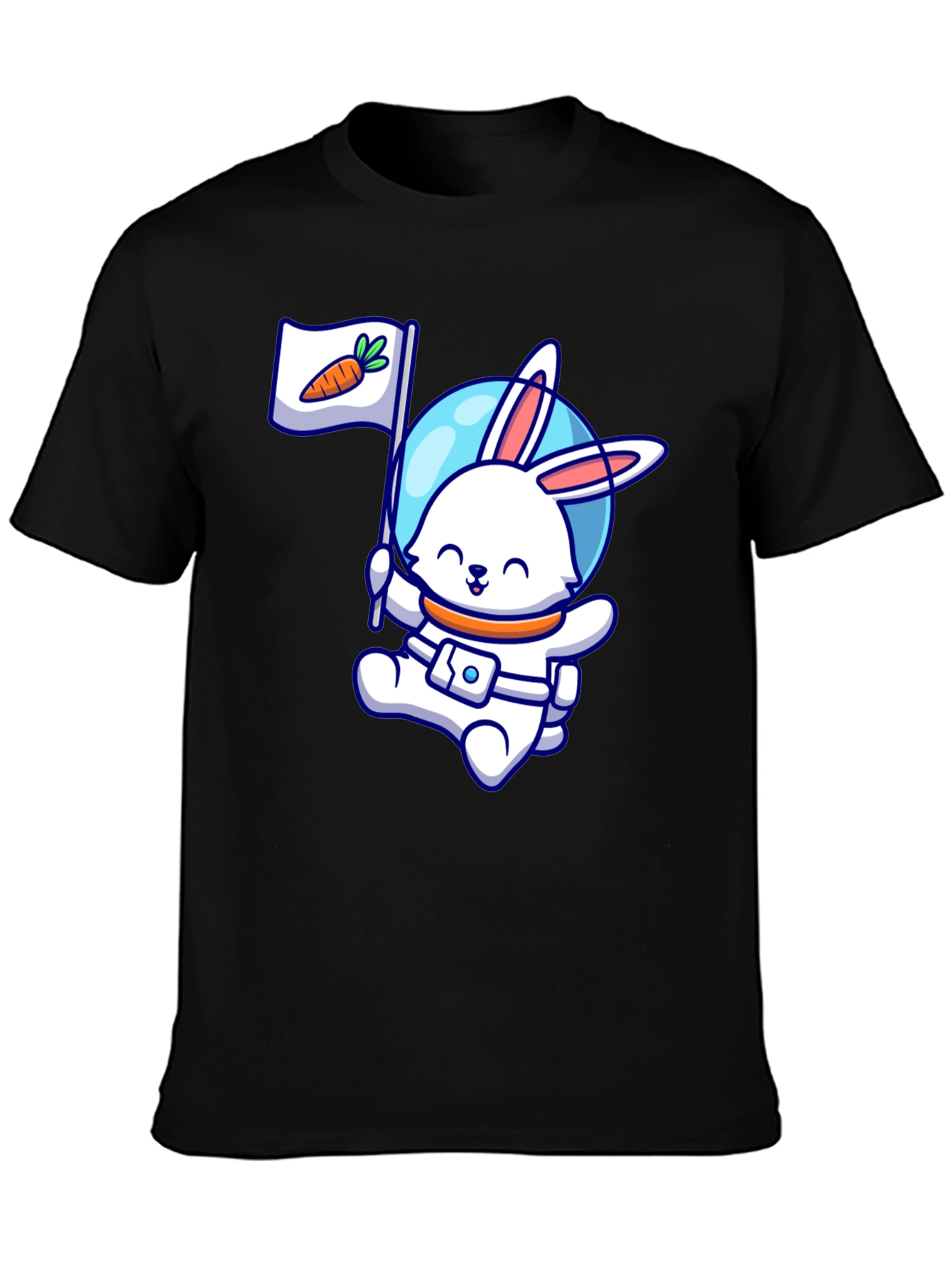 Astronaut Bunny Graphic Tee - Carrot Flag!