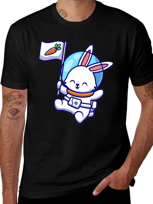 Astronaut Bunny Graphic Tee - Carrot Flag!