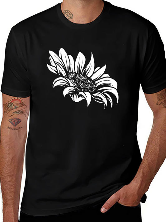 Sunflower Graphic Tee - Trendy Black T-Shirt
