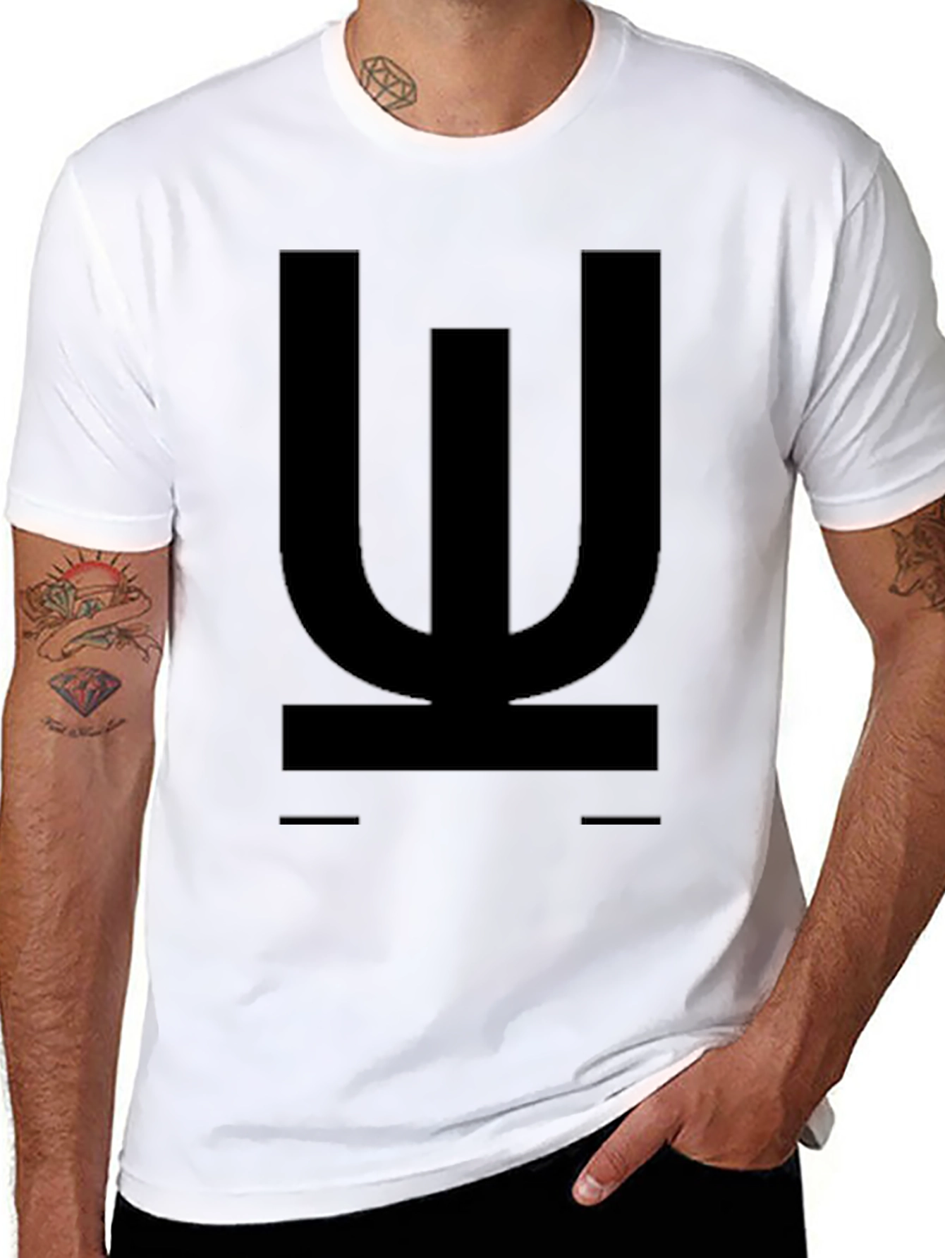 Abstract Graphic Print Black Tee - Modern Style