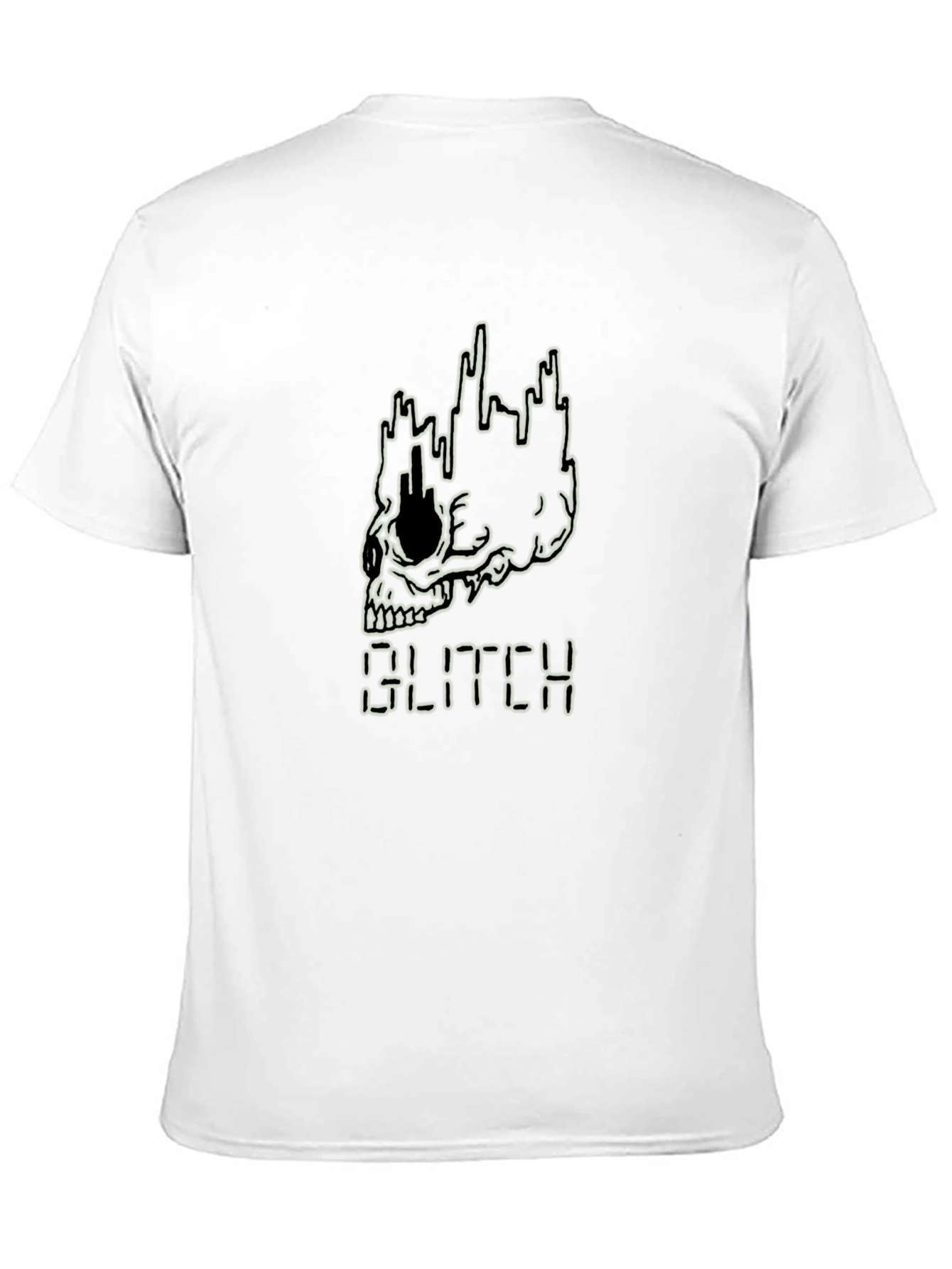 Glitch Skull Graphic Tee - Mens Black T-Shirt