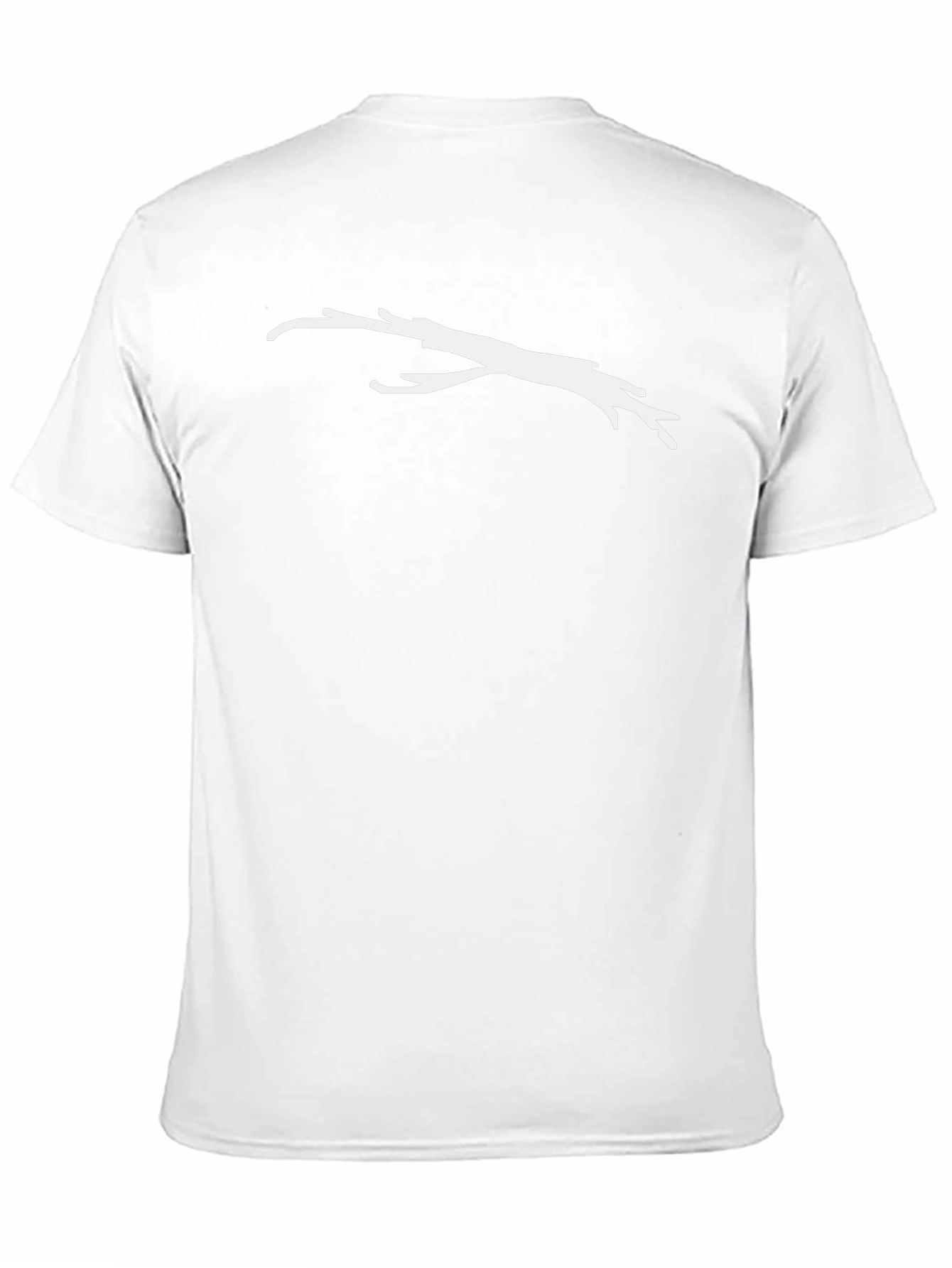 Mens Black T-Shirt with White Branch Design