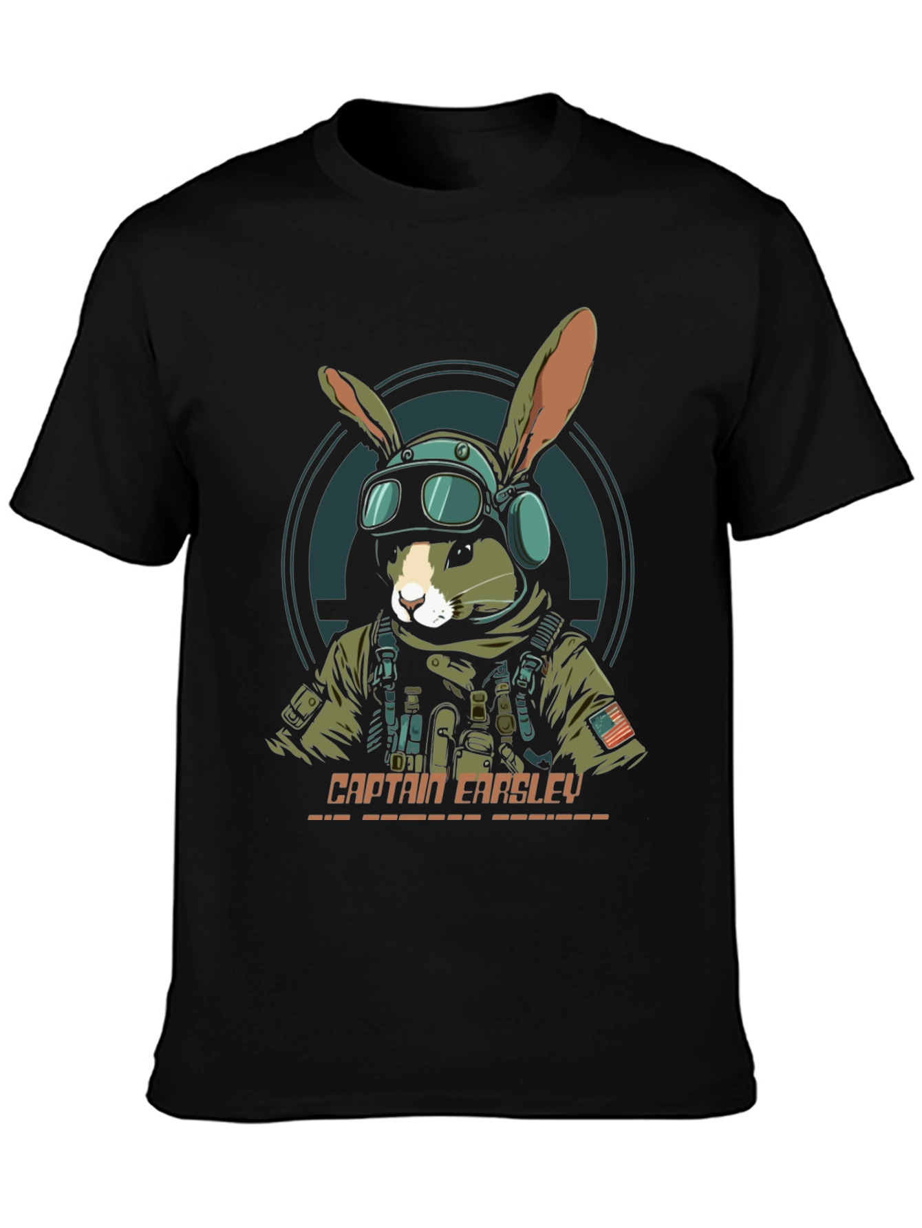 Captain Earsley T-Shirt - Tactical Rabbit Design