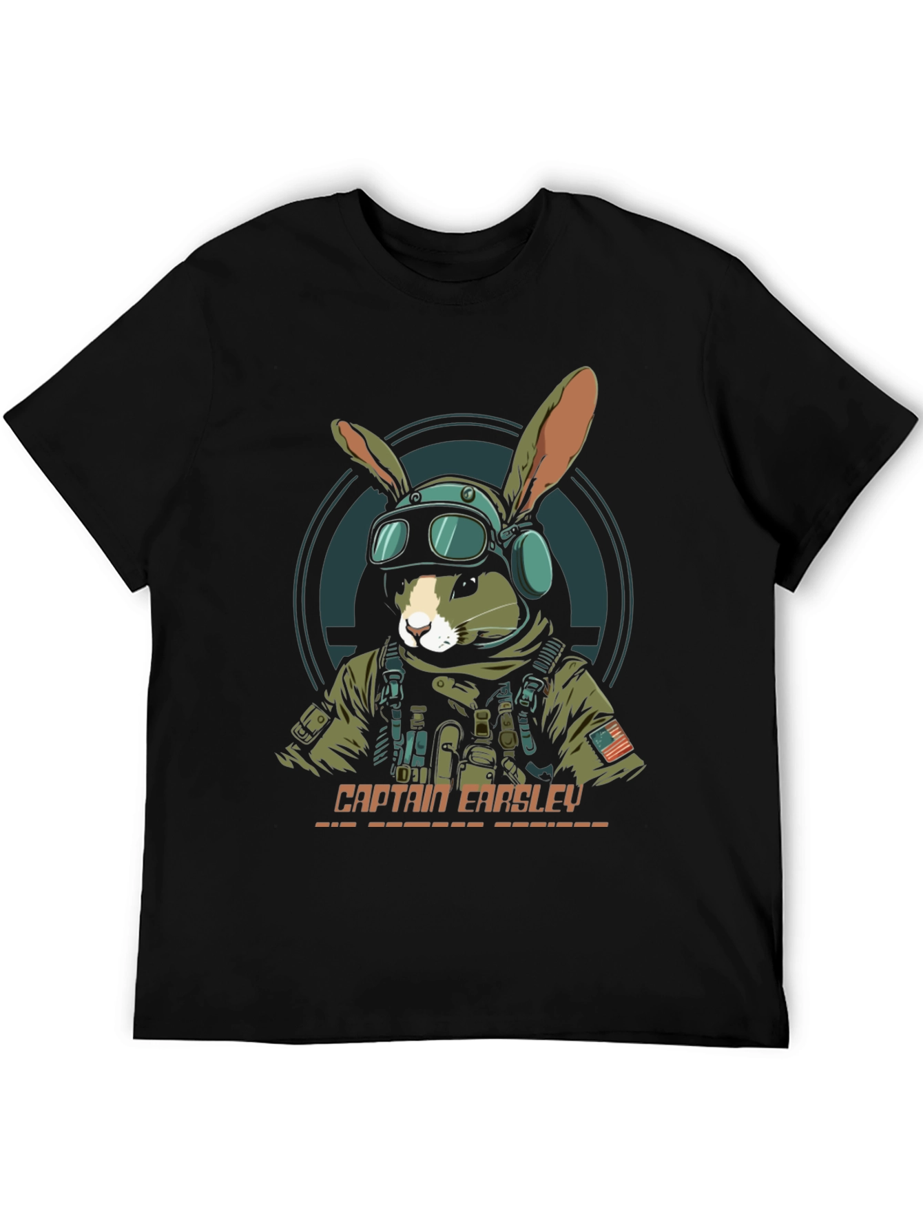Captain Earsley T-Shirt - Tactical Rabbit Design