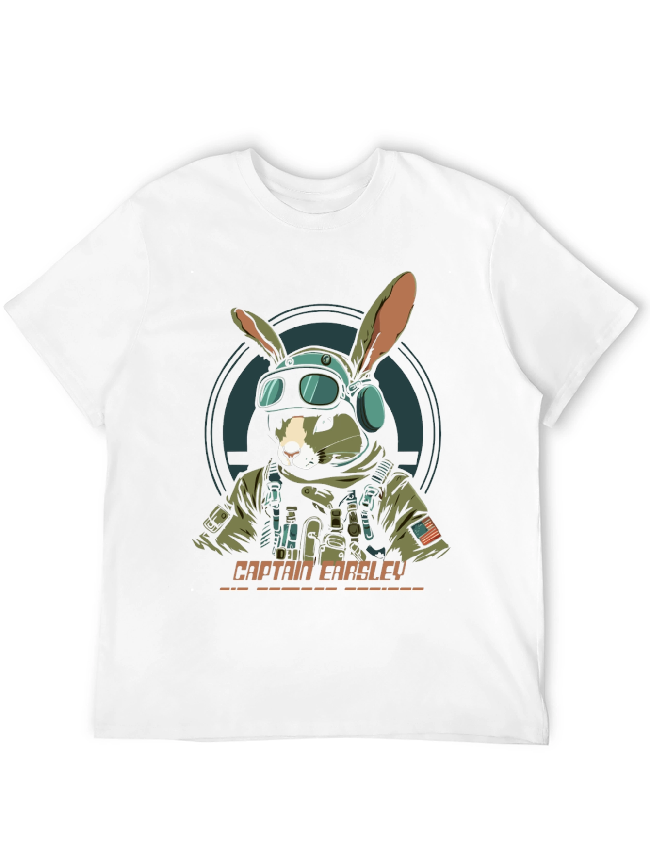 Captain Earsley T-Shirt - Tactical Rabbit Design