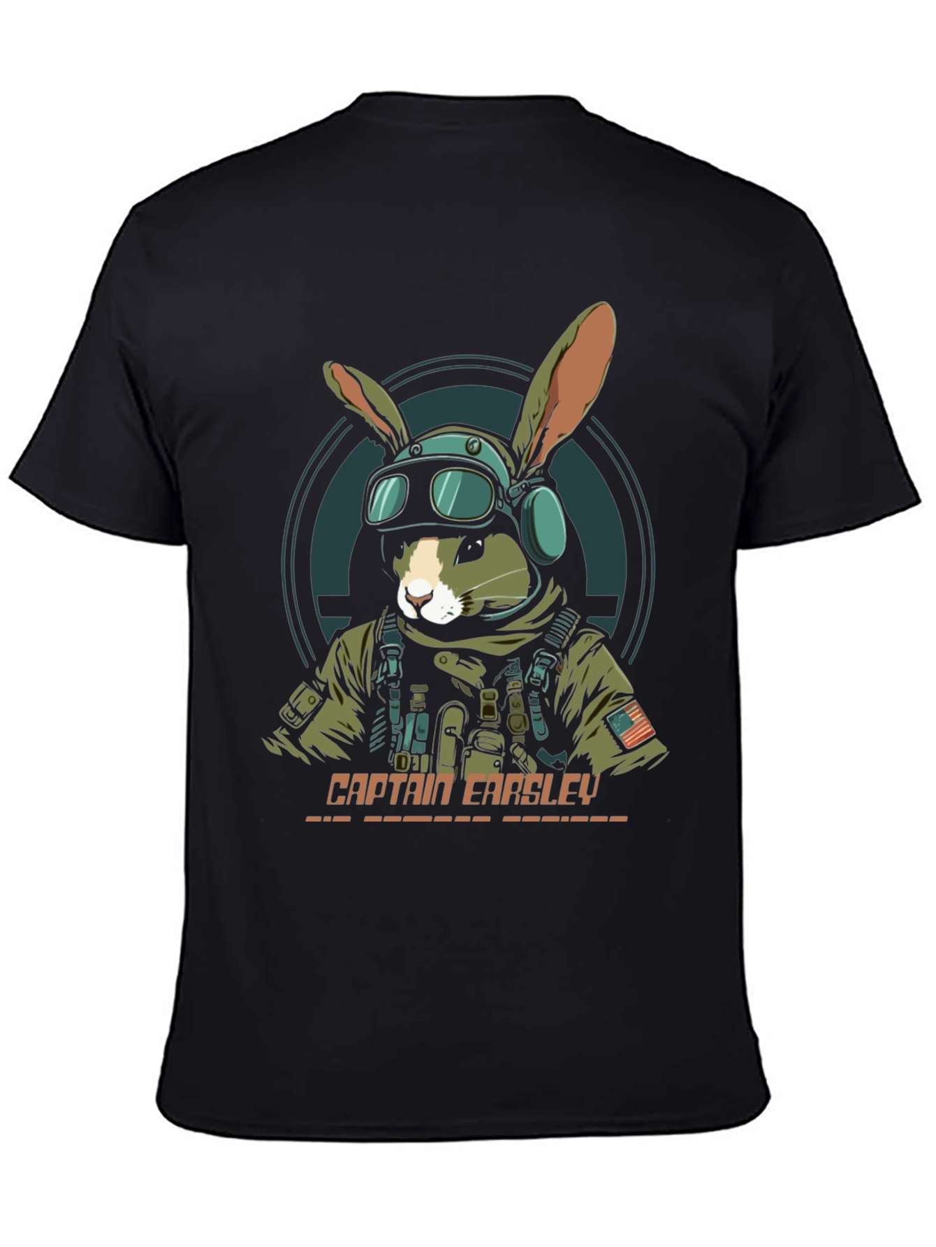 Captain Earsley T-Shirt - Tactical Rabbit Design