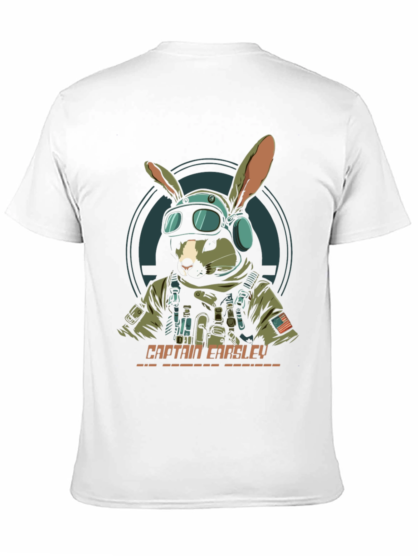 Captain Earsley T-Shirt - Tactical Rabbit Design