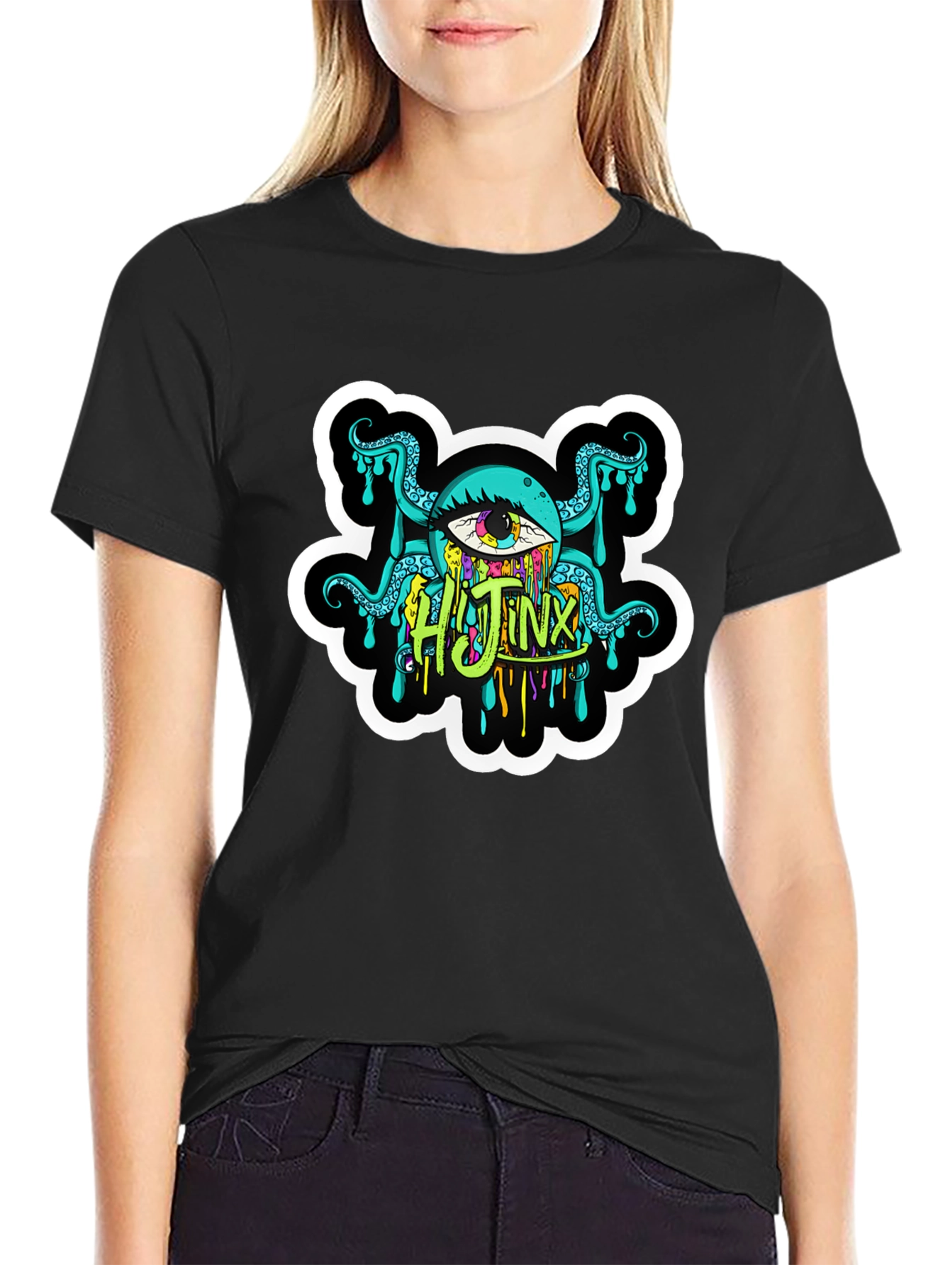 Mens Black Hijinx Graphic Tee - Unique Design
