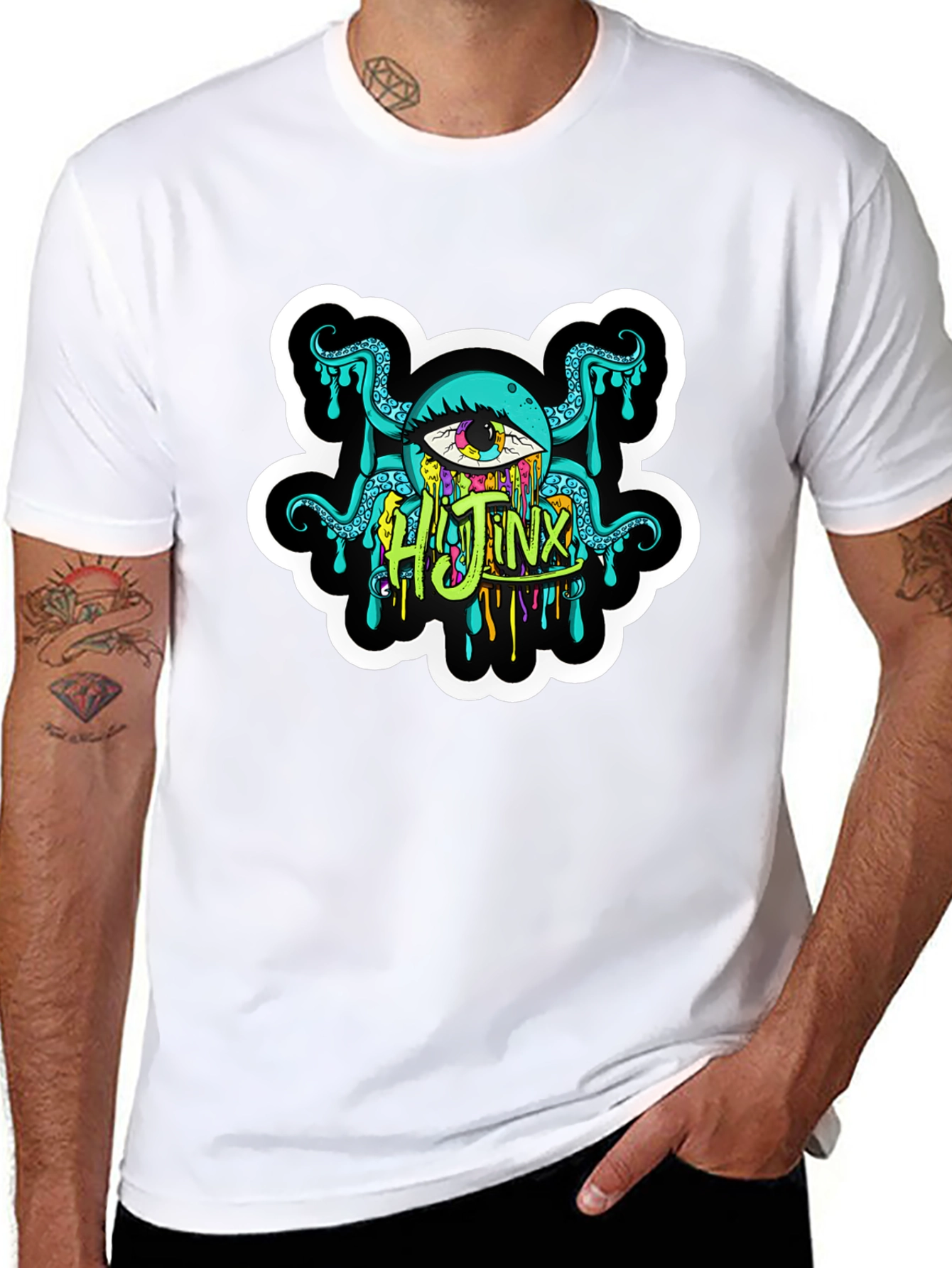 Mens Black Hijinx Graphic Tee - Unique Design