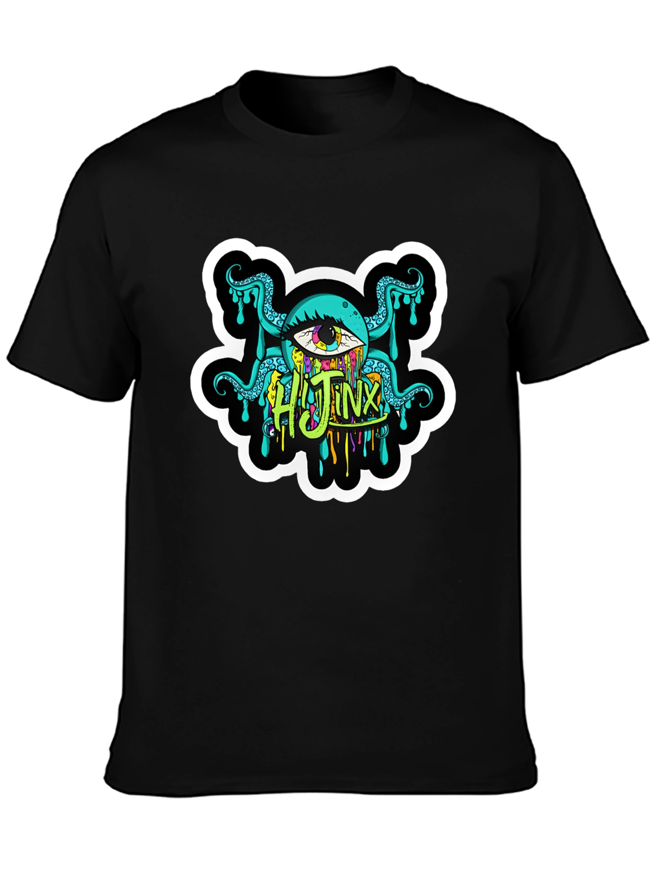Mens Black Hijinx Graphic Tee - Unique Design