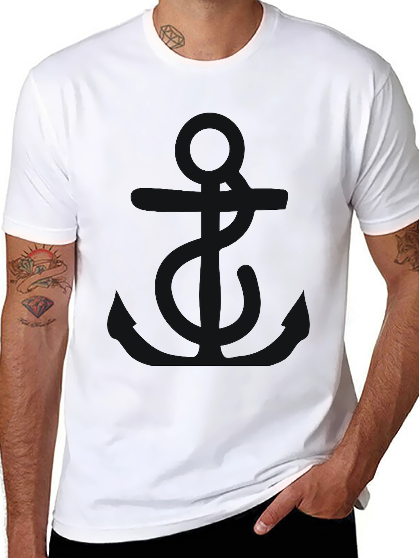 Mens Classic Black Crew Neck T-Shirt