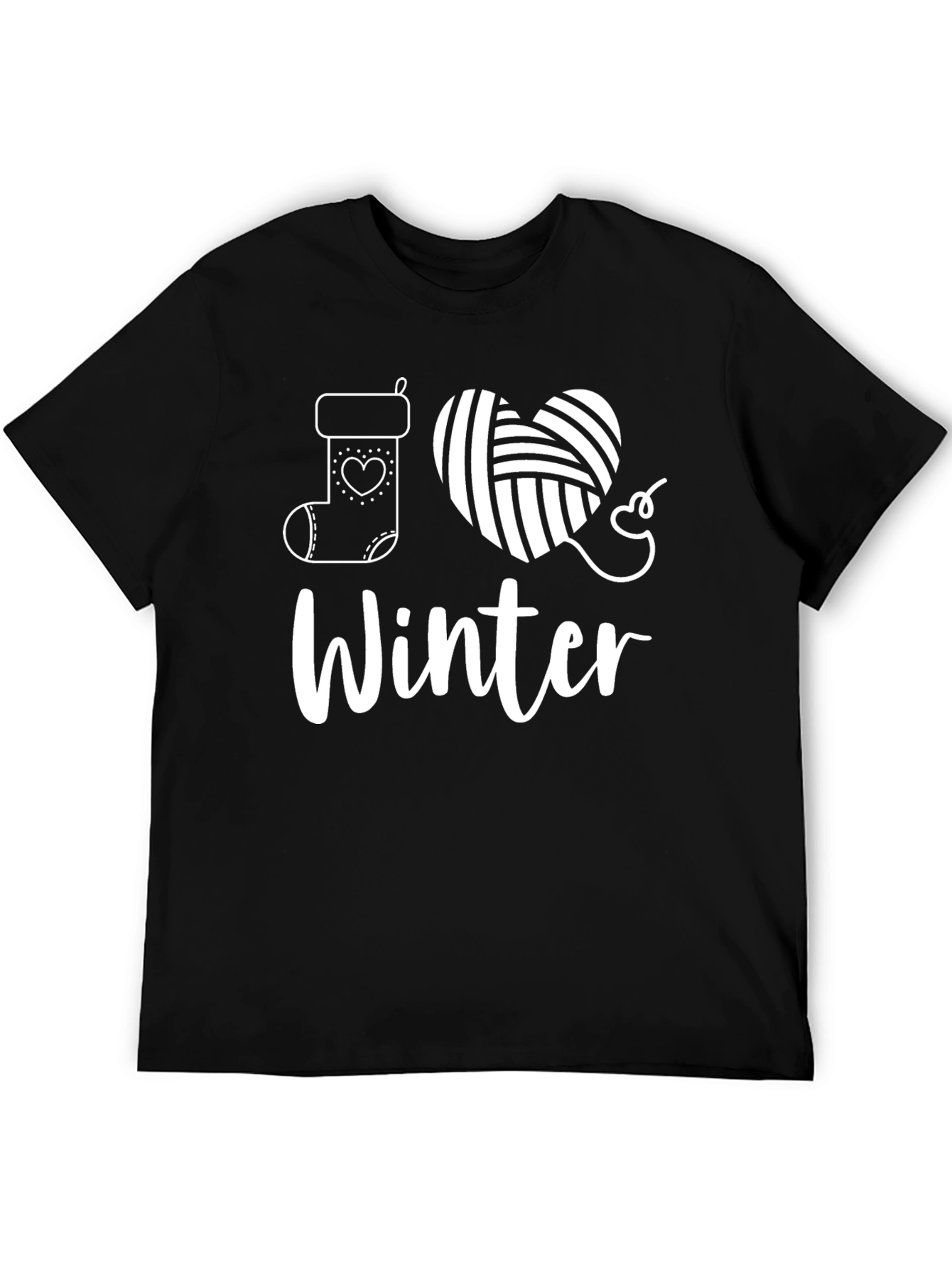 I Love Winter Knit Heart Graphic Tee