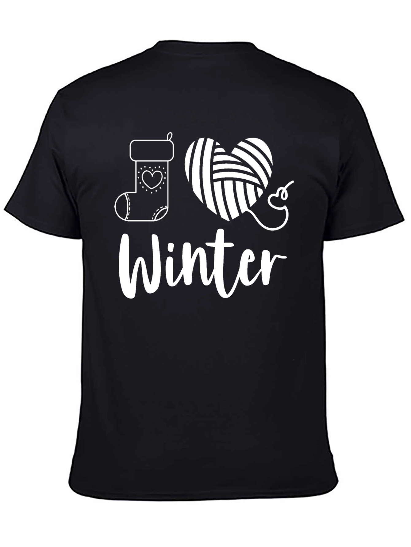 I Love Winter Knit Heart Graphic Tee