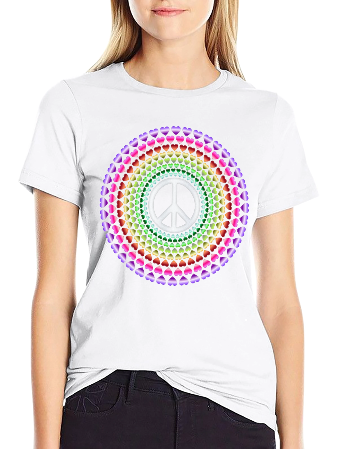 Peace & Love Heart Mandala Tee