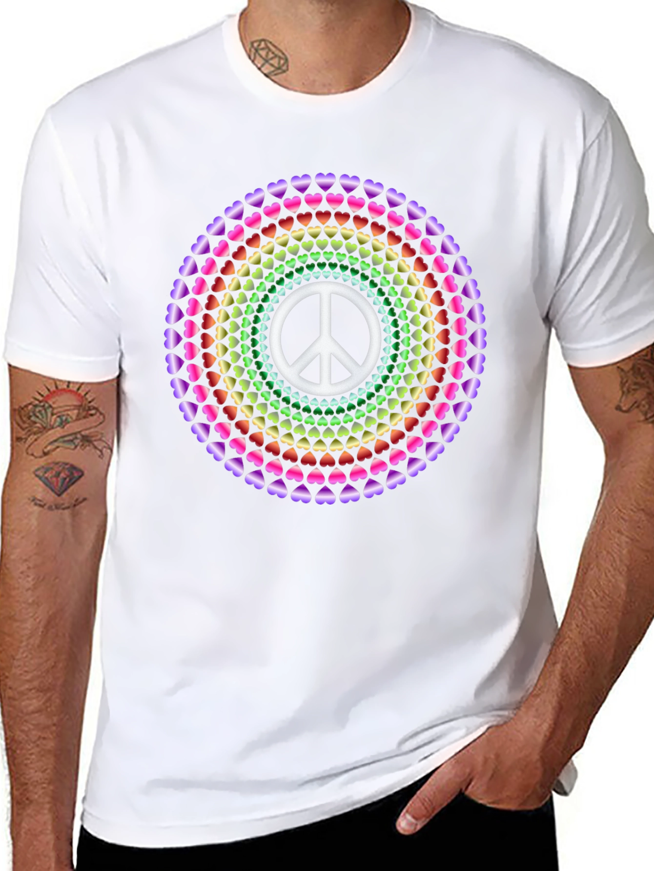 Peace & Love Heart Mandala Tee