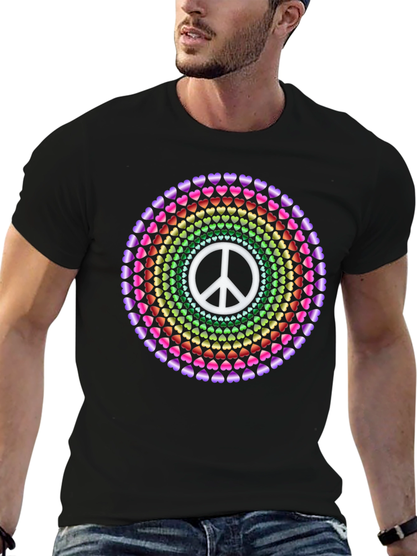 Peace & Love Heart Mandala Tee