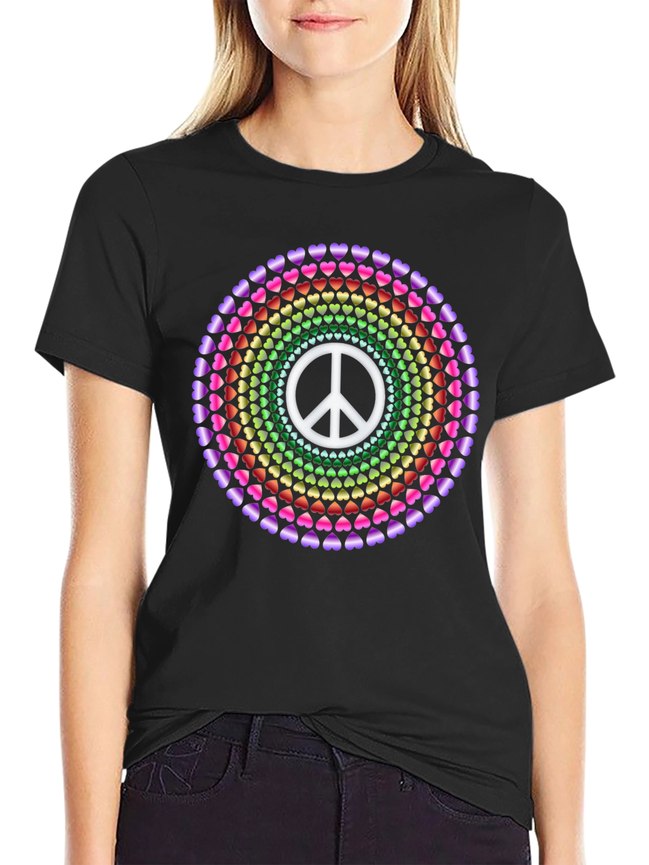Peace & Love Heart Mandala Tee