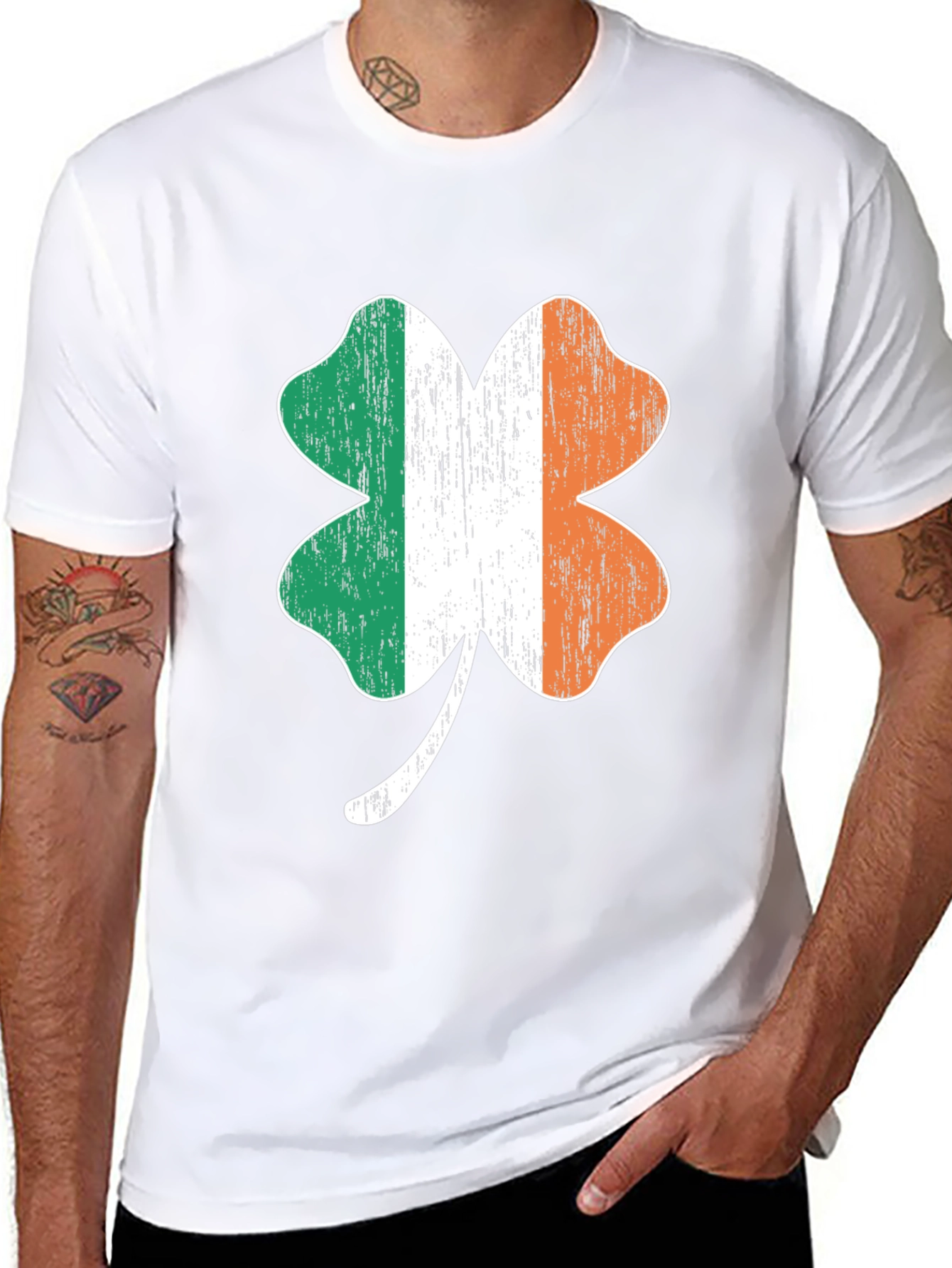 Irish Flag Shamrock Graphic Tee
