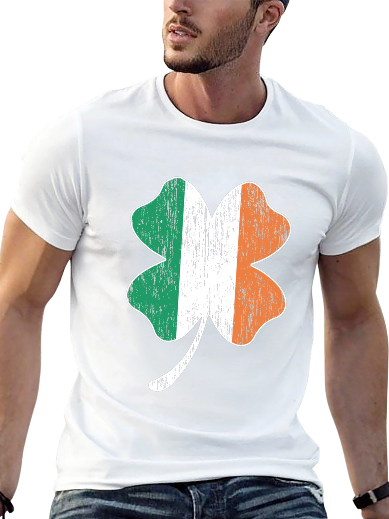Irish Flag Shamrock Graphic Tee