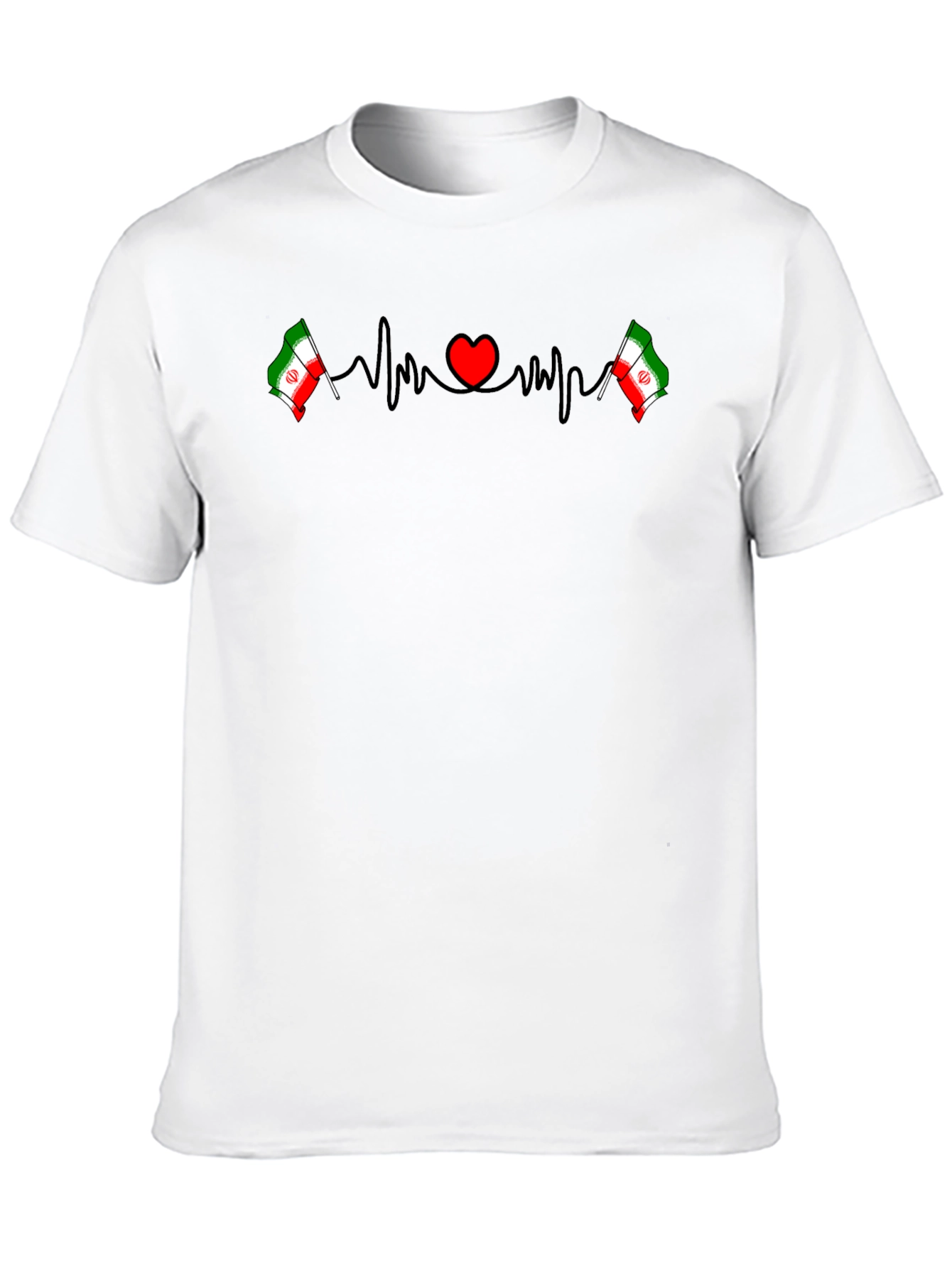 Iran Flag Heartbeat T-Shirt