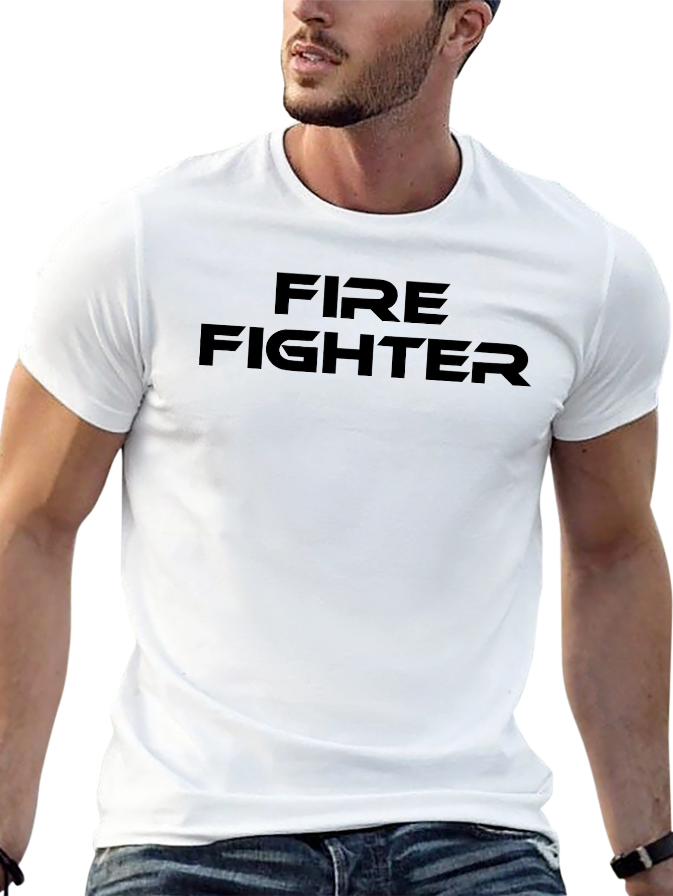 Firefighter Graphic Tee - Black Cotton Blend