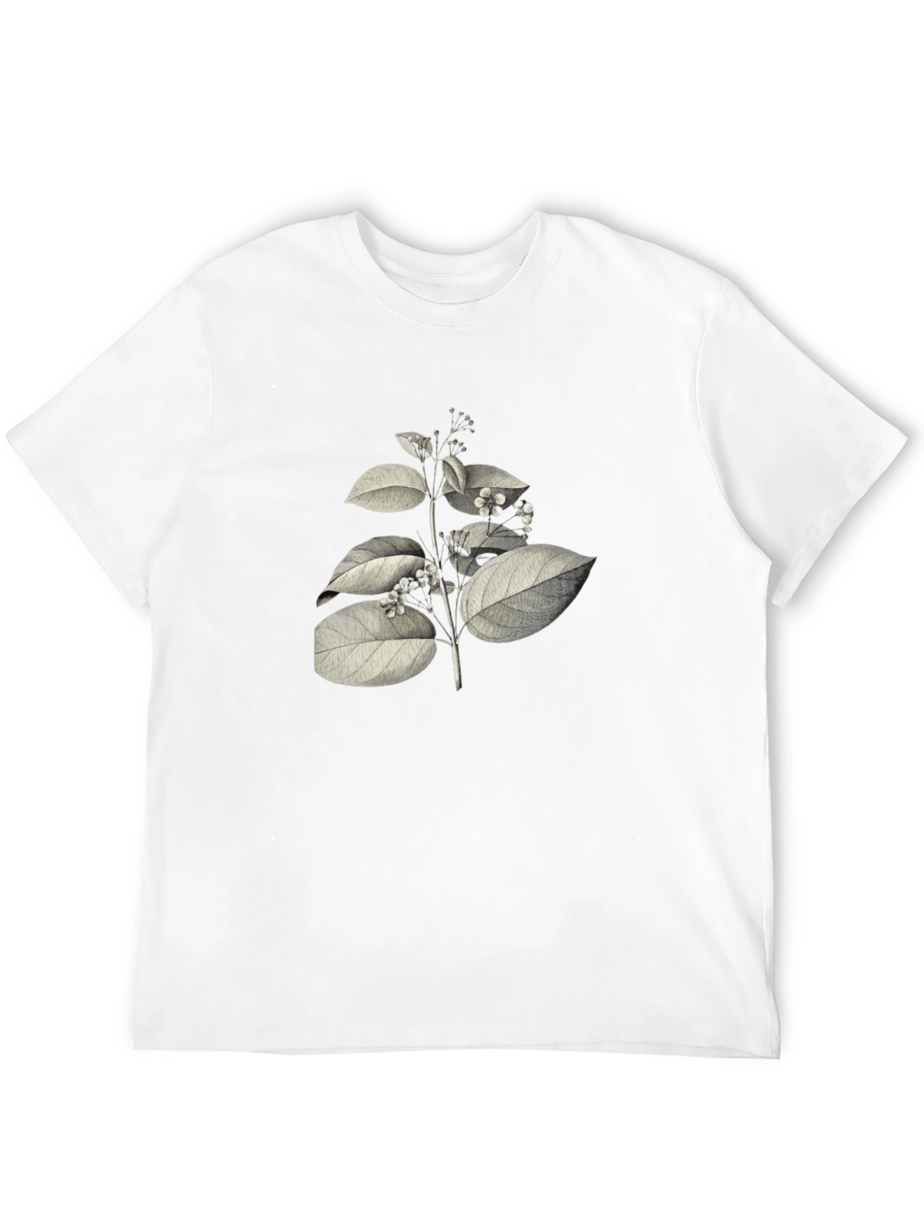 Botanical Print Black T-Shirt