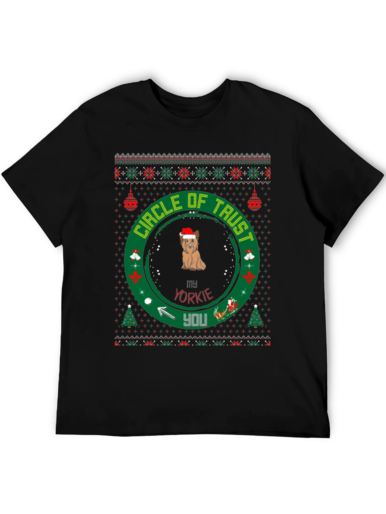 Yorkie Christmas Circle of Trust T-Shirt