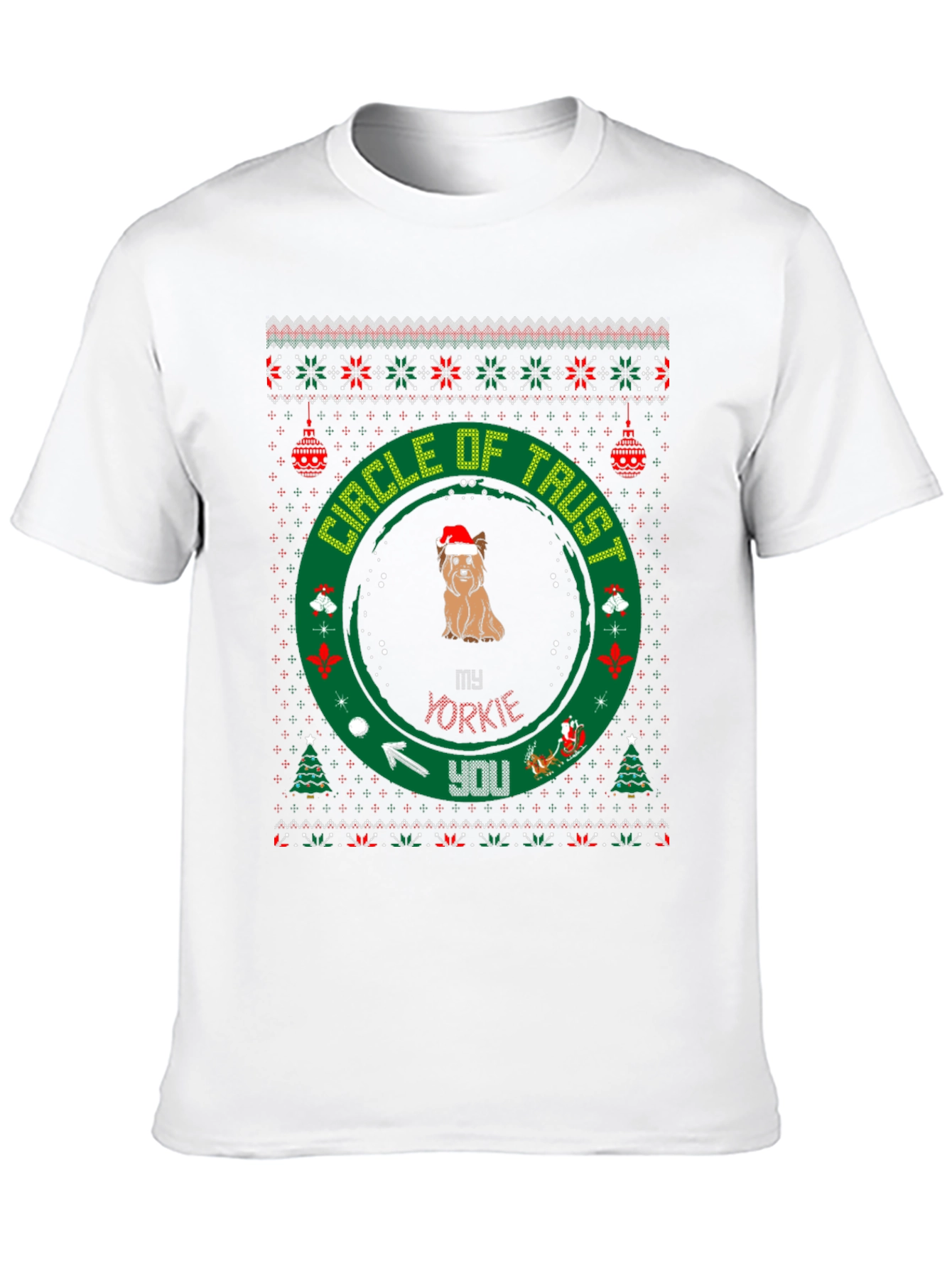 Yorkie Christmas Circle of Trust T-Shirt