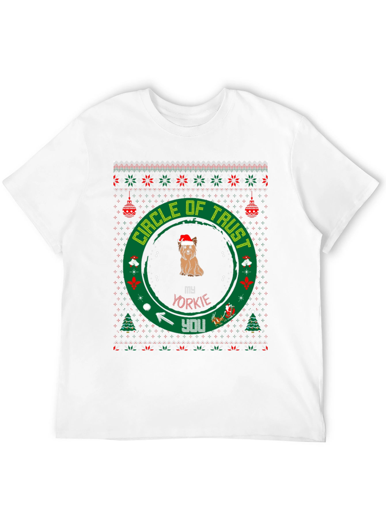 Yorkie Christmas Circle of Trust T-Shirt