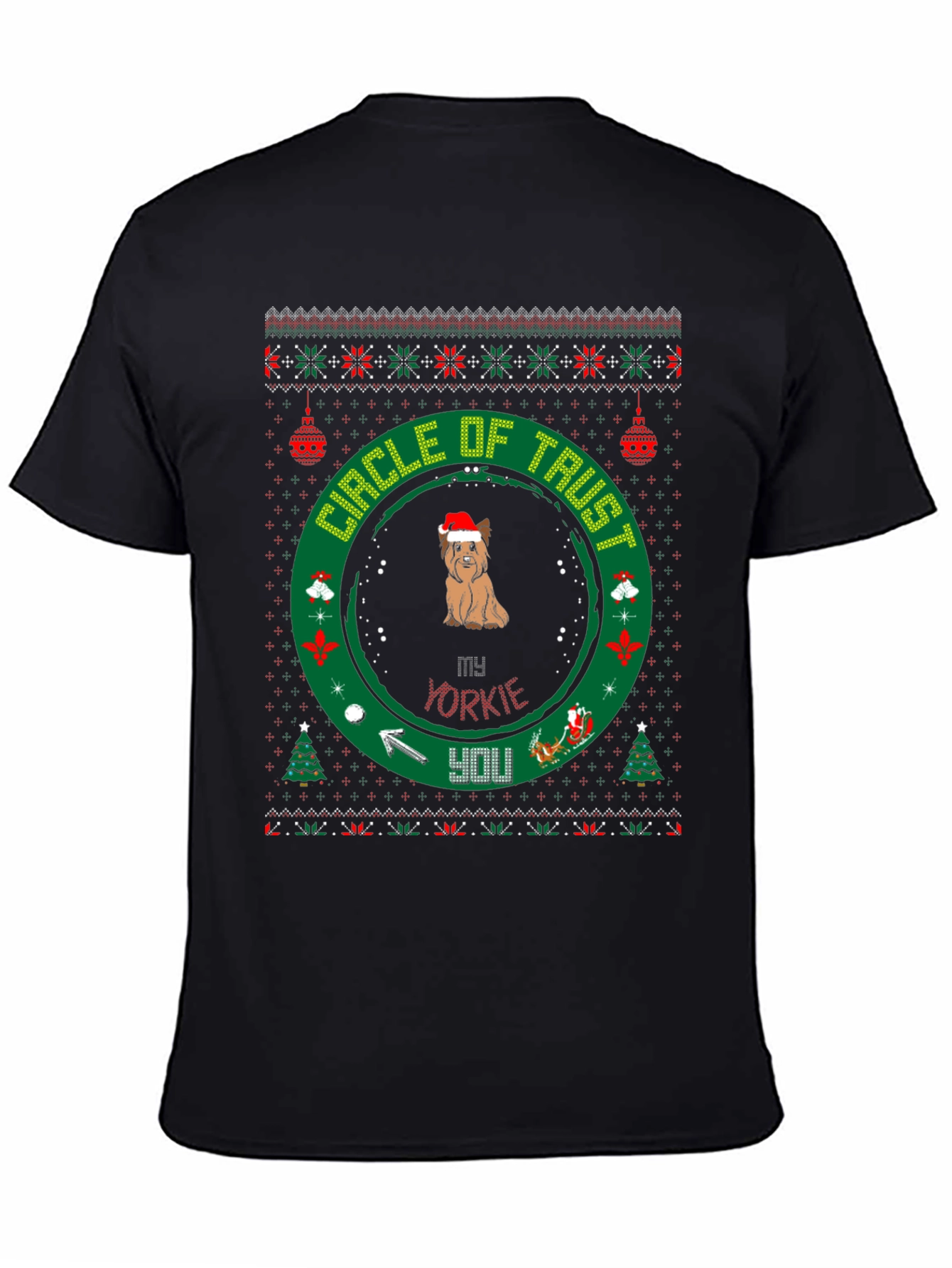Yorkie Christmas Circle of Trust T-Shirt