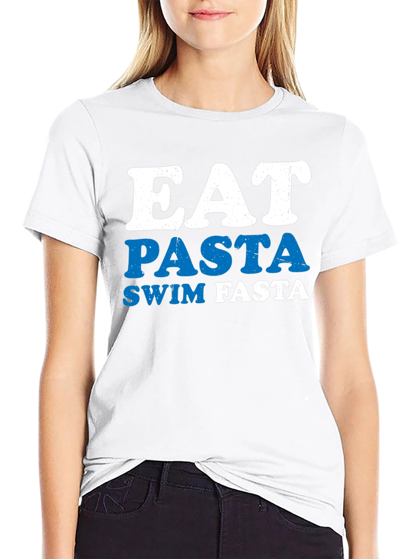 Eat Pasta Swim Fasta T-Shirt - Funny Swimmer Tee