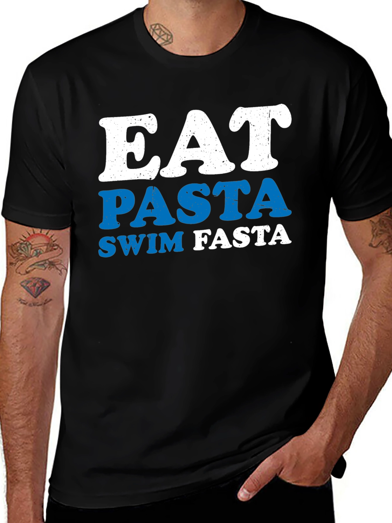 Eat Pasta Swim Fasta T-Shirt - Funny Swimmer Tee