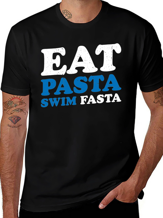 Eat Pasta Swim Fasta T-Shirt - Funny Swimmer Tee
