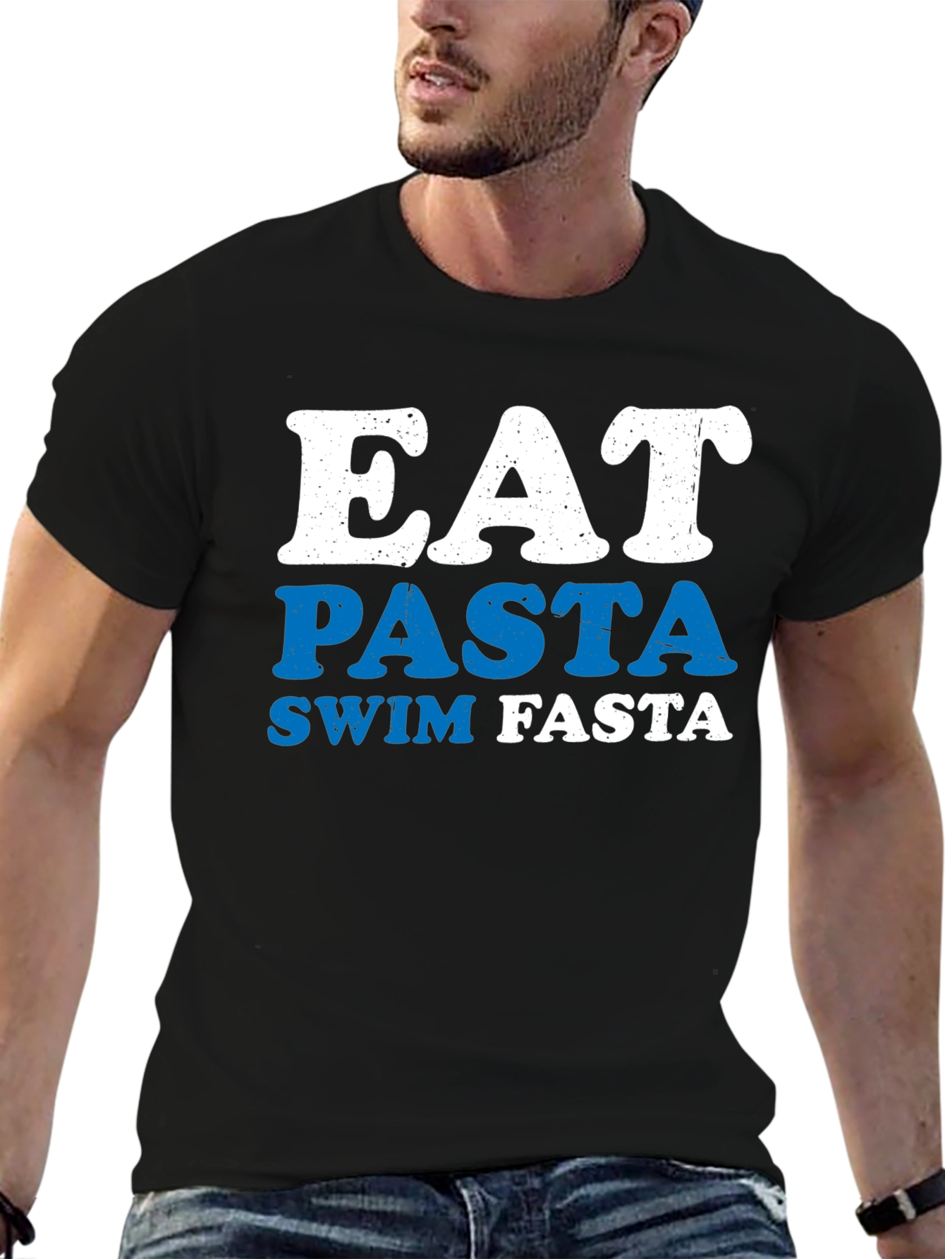 Eat Pasta Swim Fasta T-Shirt - Funny Swimmer Tee