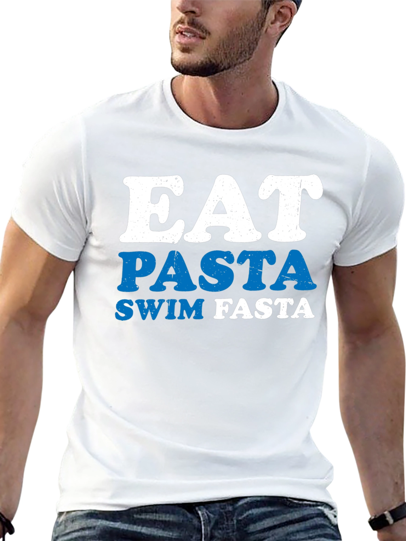 Eat Pasta Swim Fasta T-Shirt - Funny Swimmer Tee