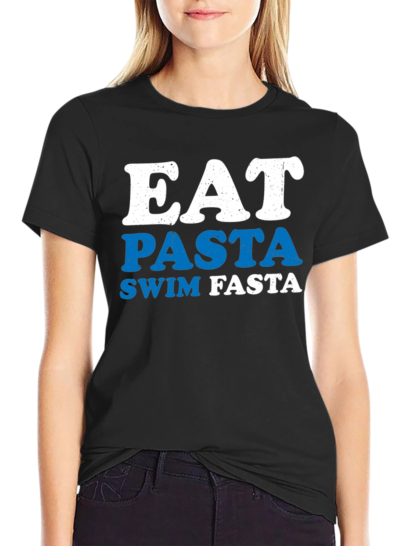 Eat Pasta Swim Fasta T-Shirt - Funny Swimmer Tee