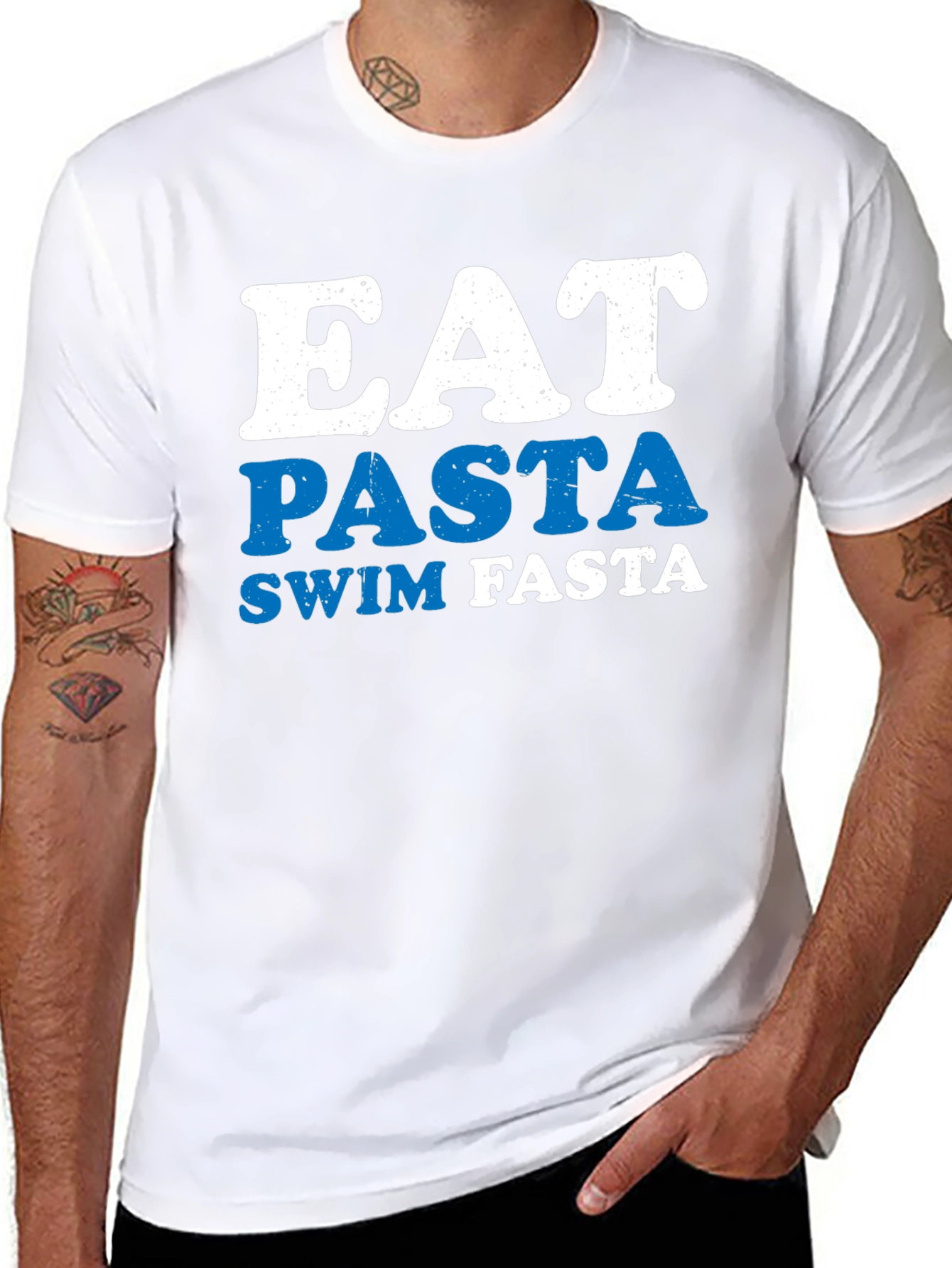 Eat Pasta Swim Fasta T-Shirt - Funny Swimmer Tee