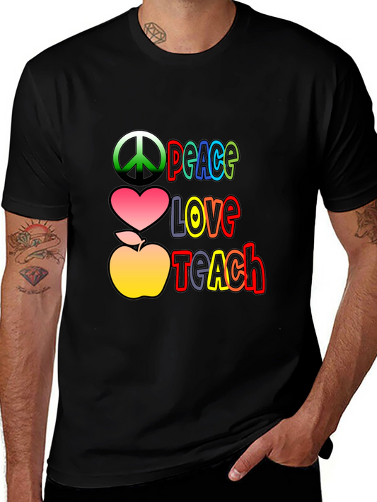 Peace Love Teach T-Shirt - Back to School