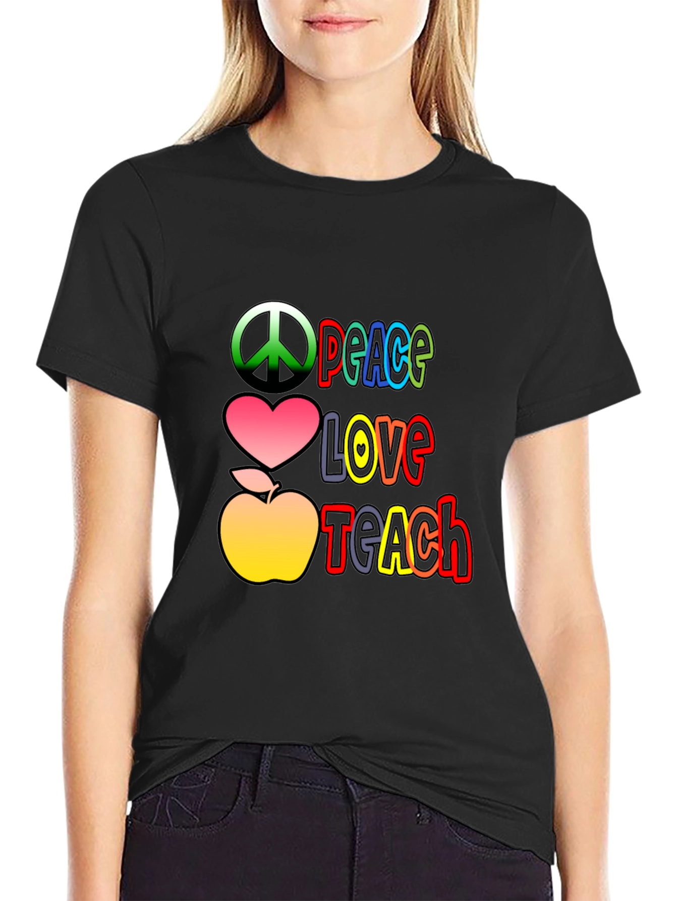 Peace Love Teach T-Shirt - Back to School