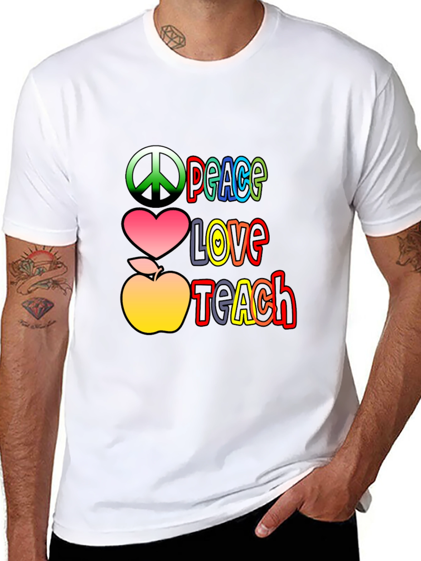 Peace Love Teach T-Shirt - Back to School