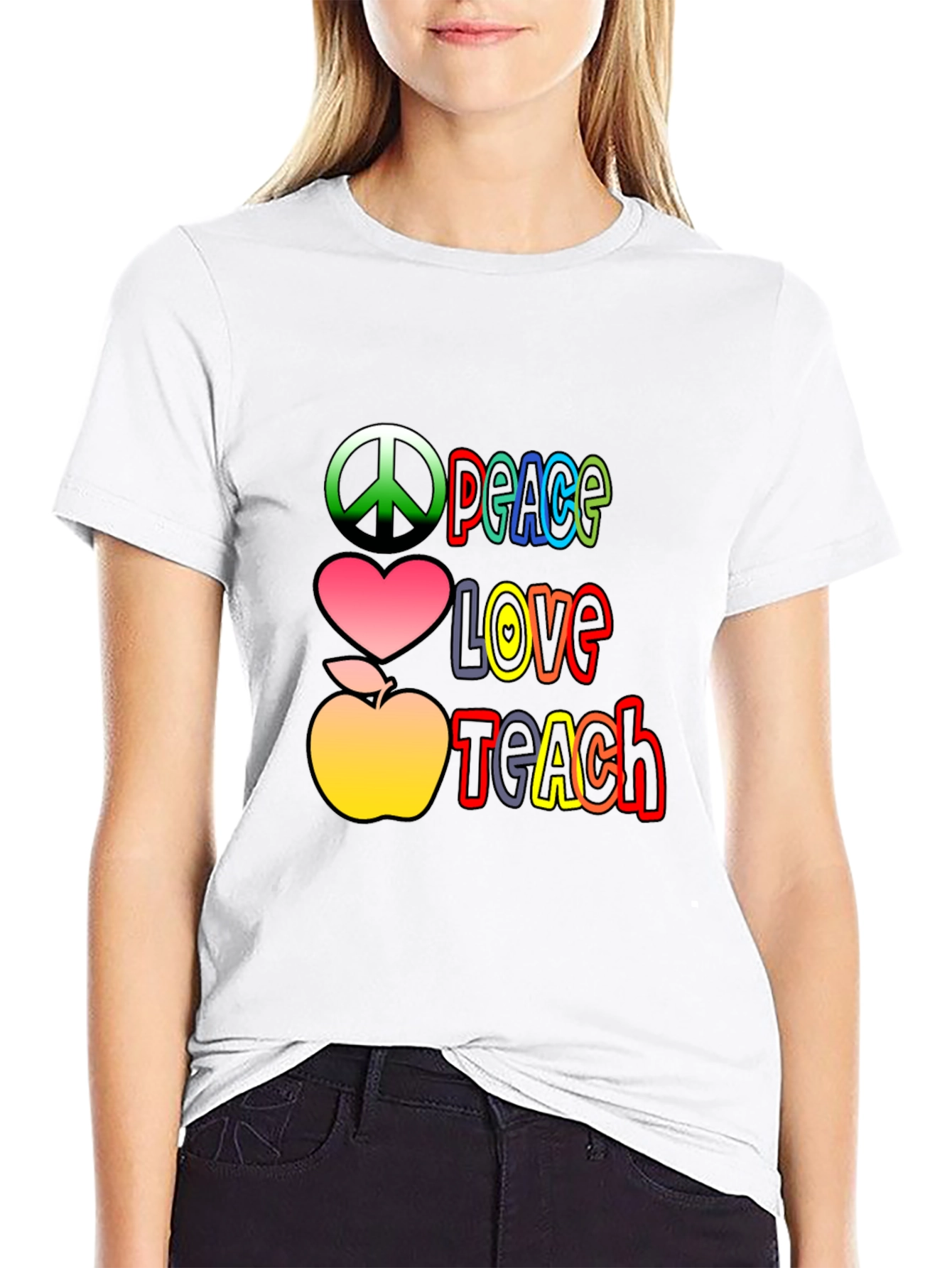 Peace Love Teach T-Shirt - Back to School
