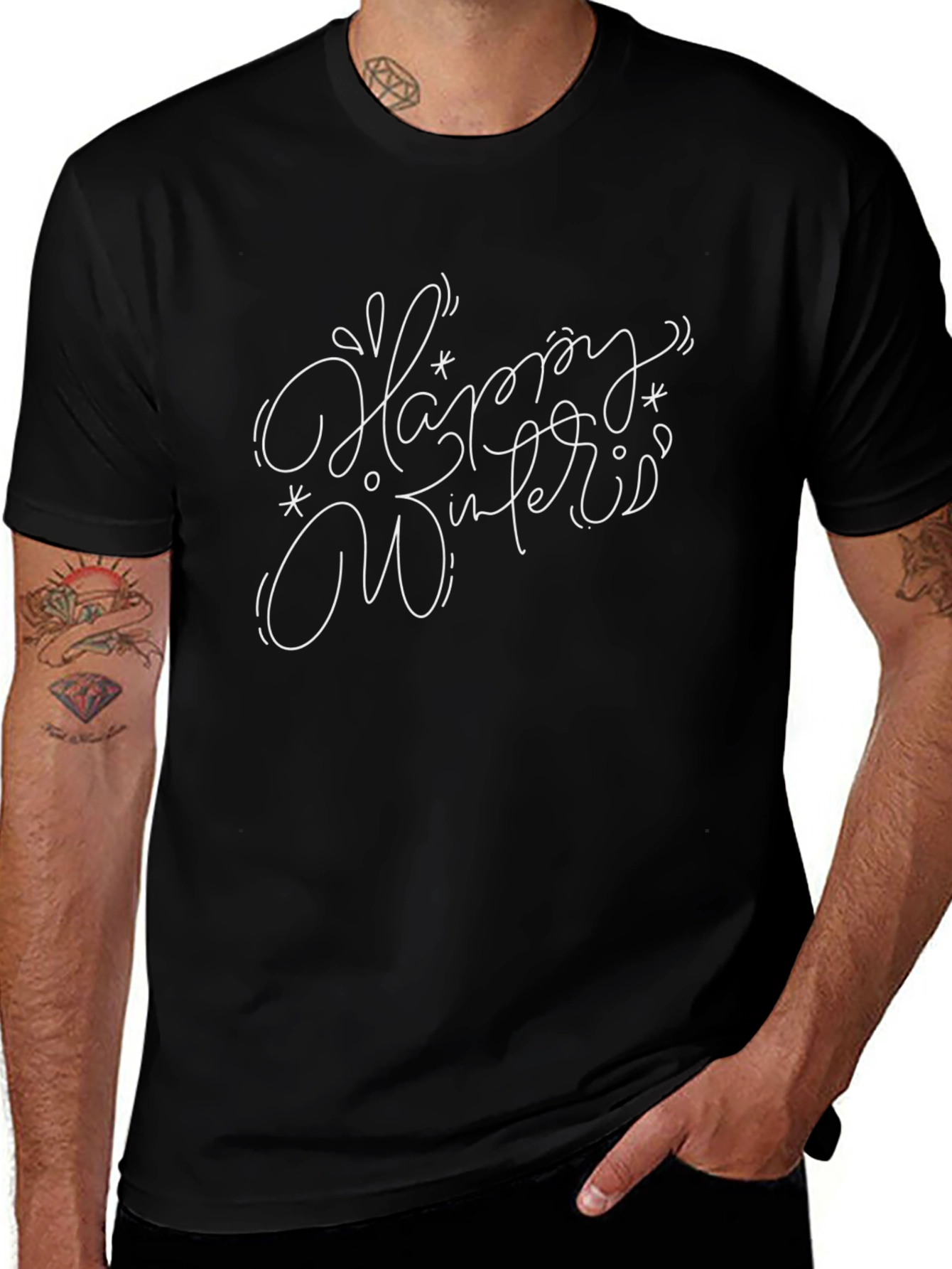 Happy Winteris Black Graphic Tee